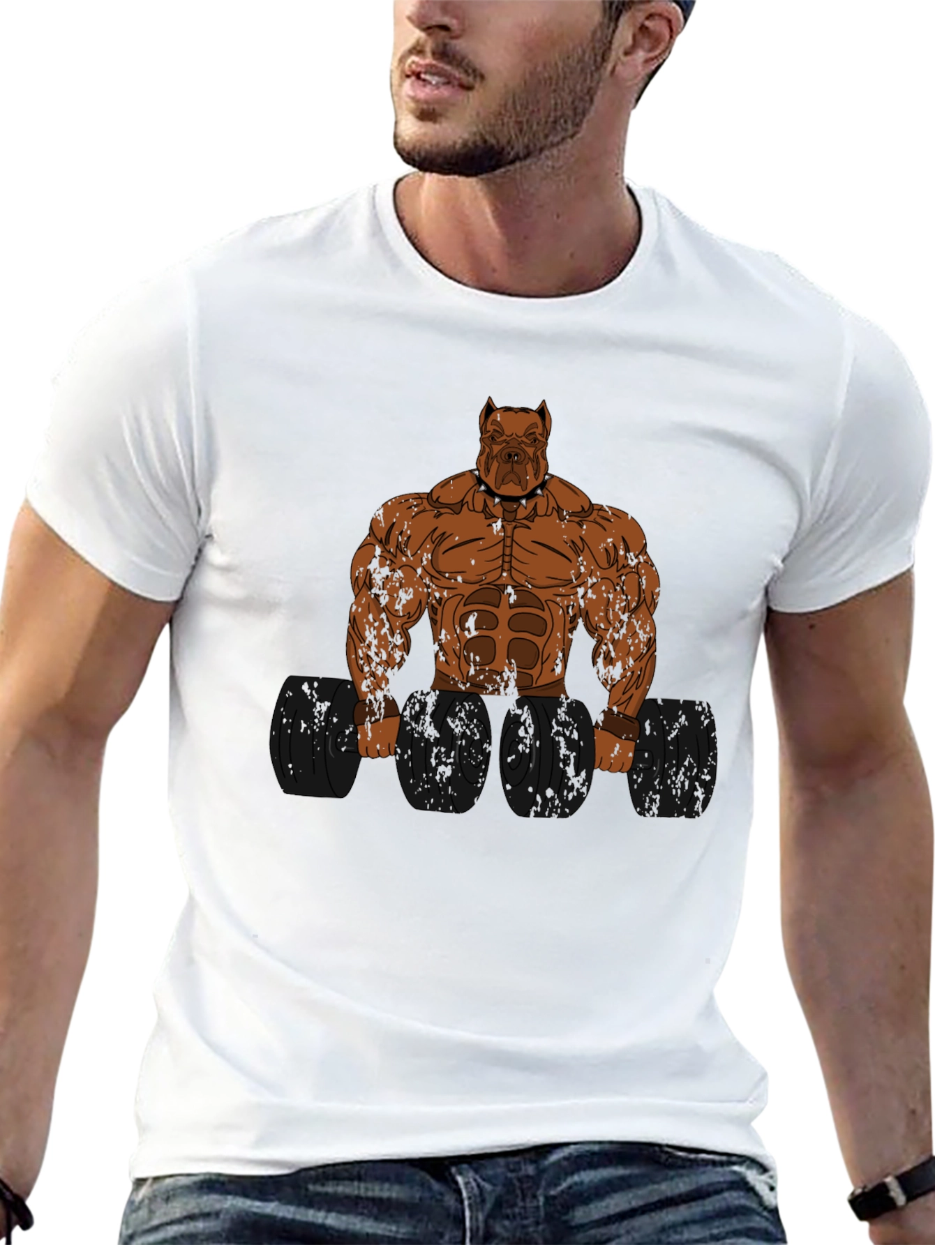 Pitbull Bodybuilder Graphic T-Shirt