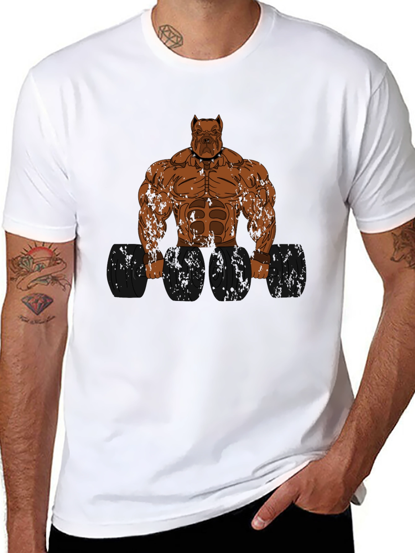 Pitbull Bodybuilder Graphic T-Shirt