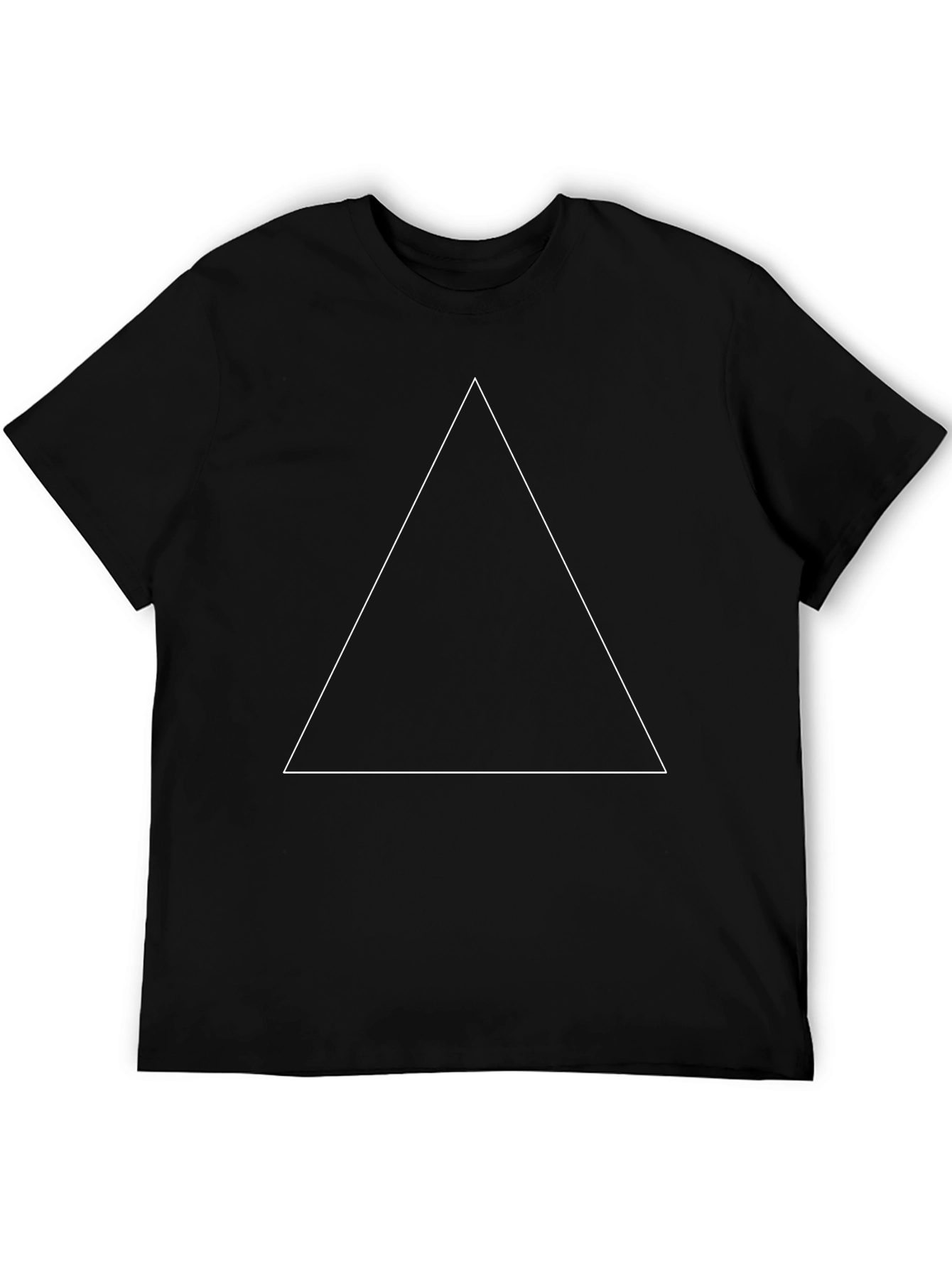 Mens Black Triangle Graphic Tee - Classic Style