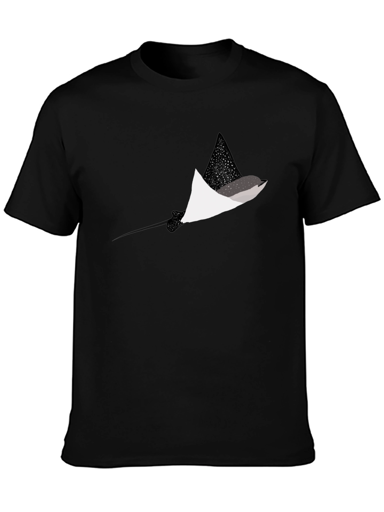 Black T-Shirt with Stingray Graphic