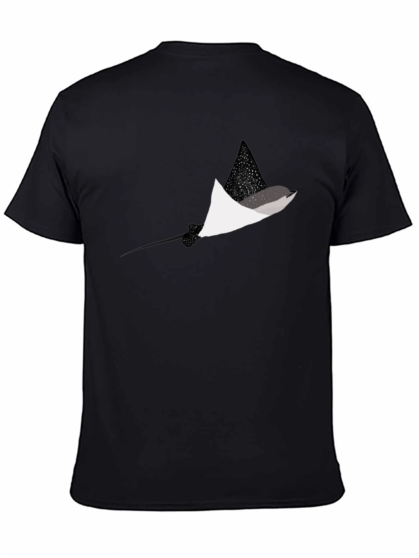 Black T-Shirt with Stingray Graphic
