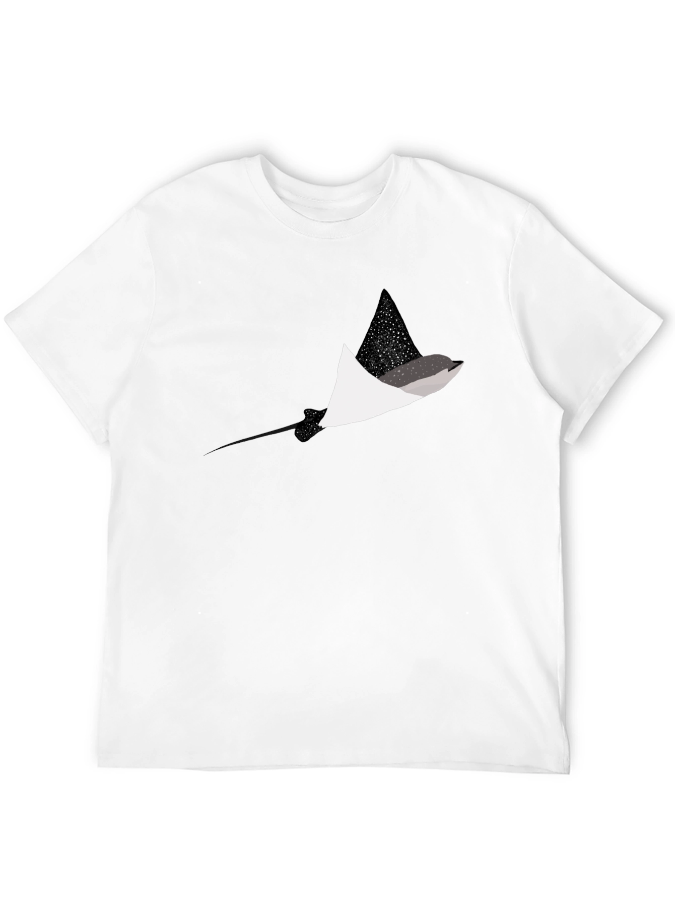 Black T-Shirt with Stingray Graphic