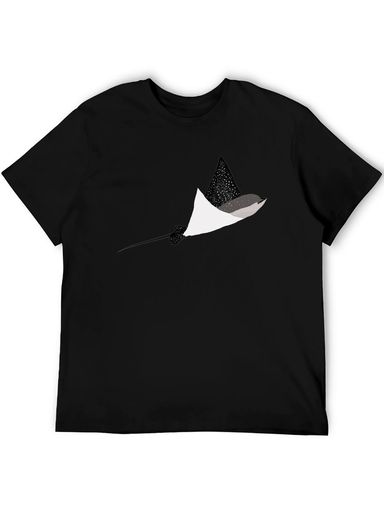 Black T-Shirt with Stingray Graphic