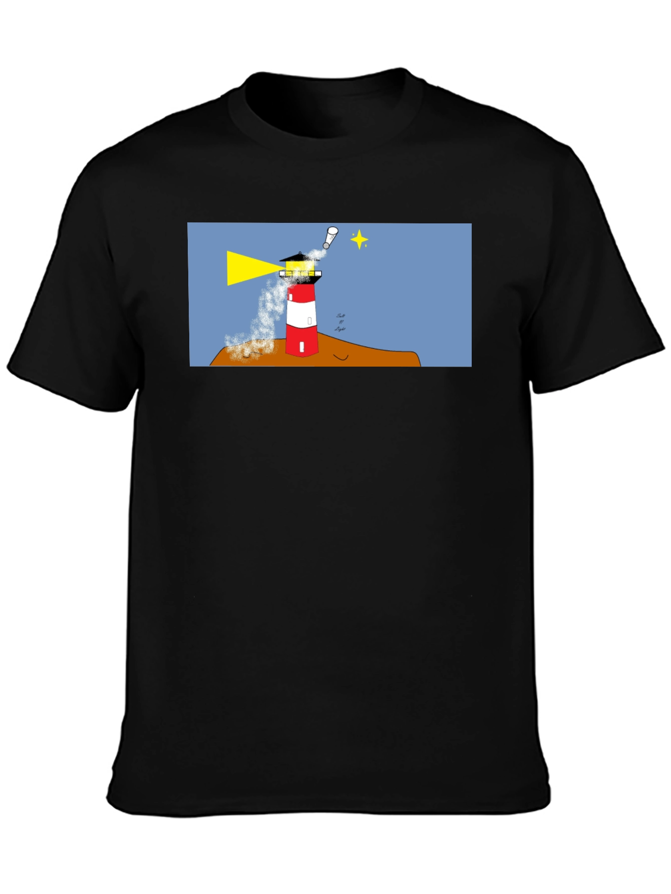 Lighthouse Graphic Tee - Black Cotton T-Shirt