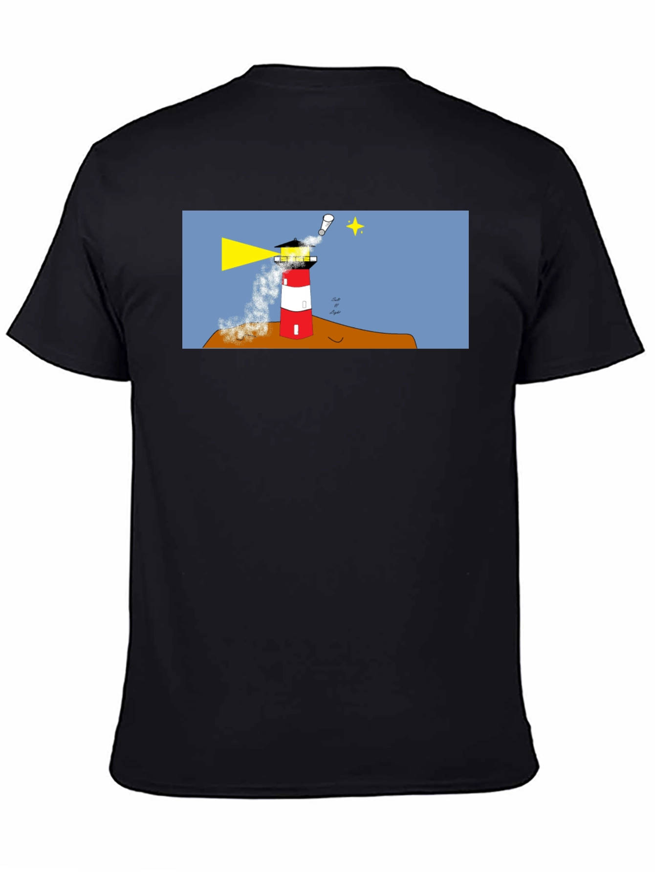 Lighthouse Graphic Tee - Black Cotton T-Shirt