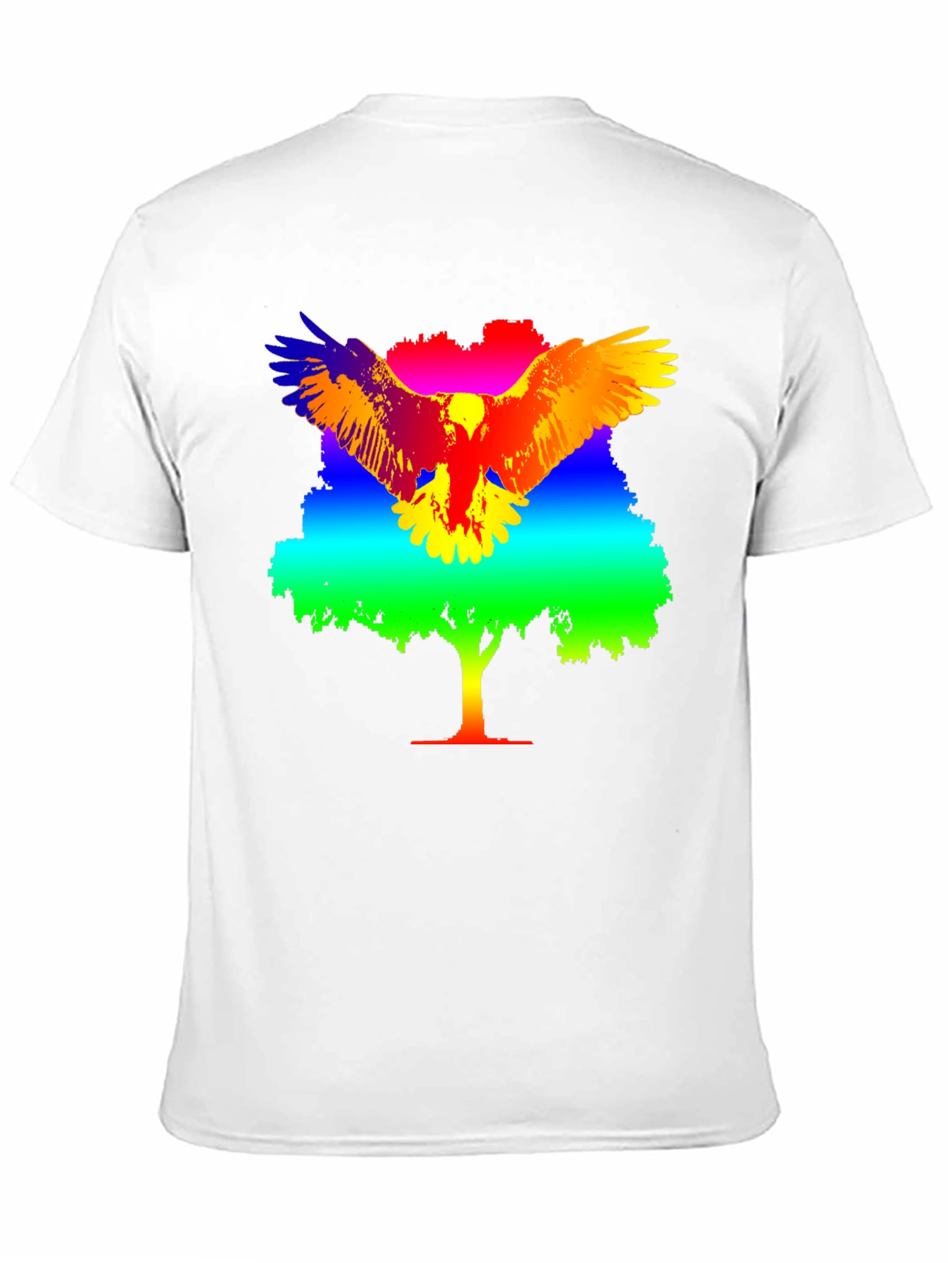 Rainbow Eagle Tree Graphic T-Shirt
