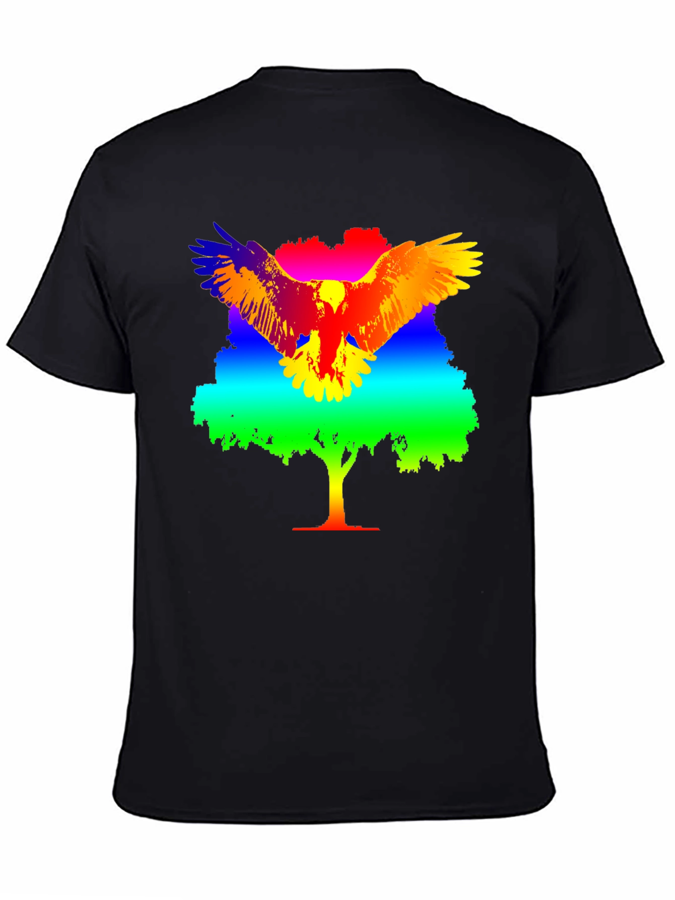 Rainbow Eagle Tree Graphic T-Shirt