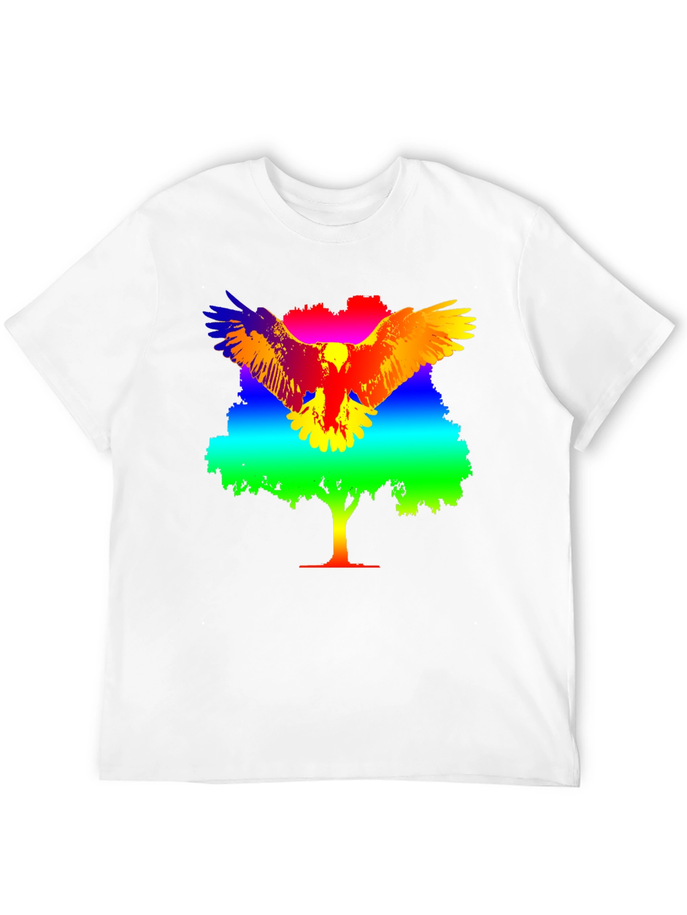 Rainbow Eagle Tree Graphic T-Shirt