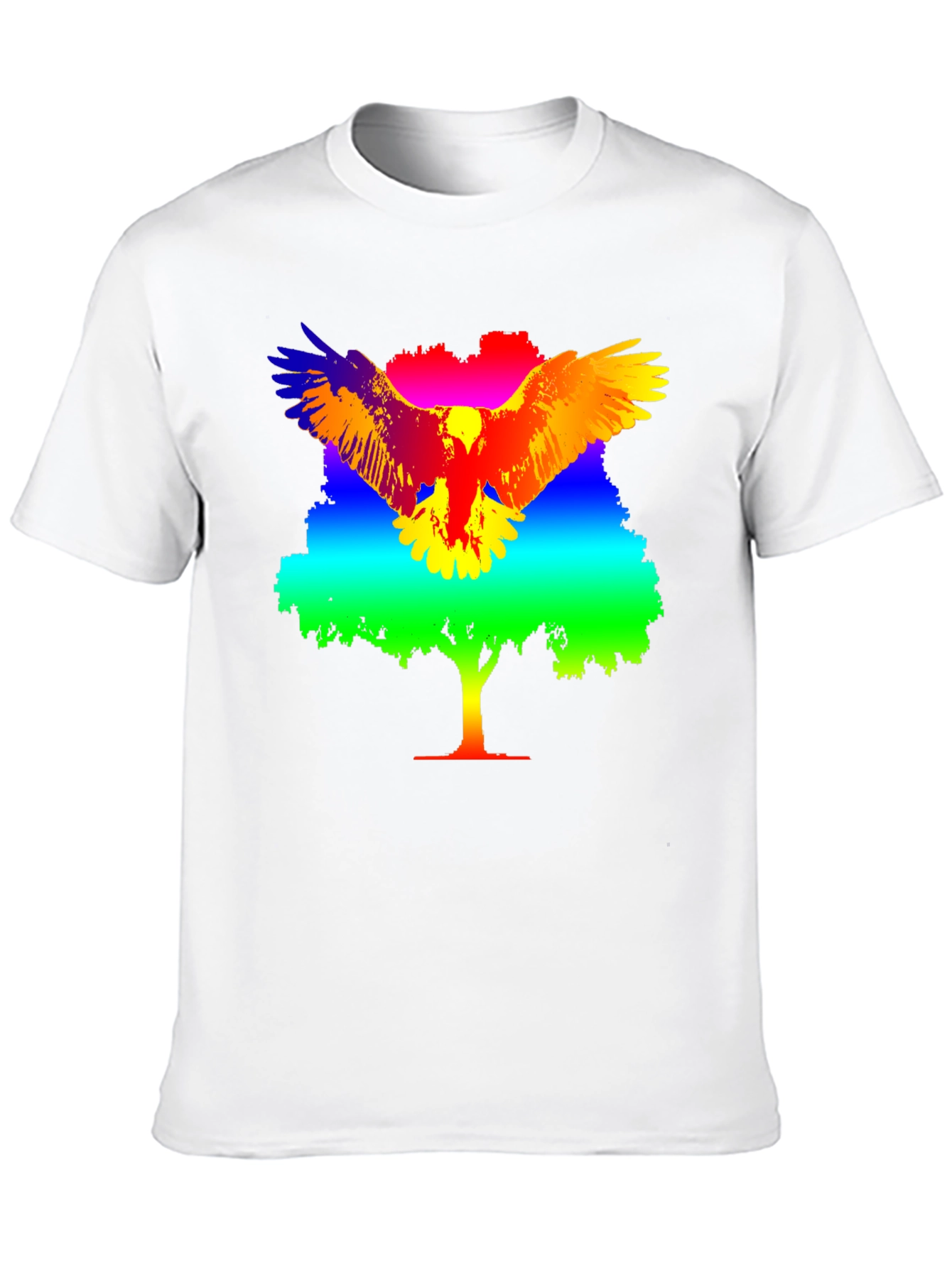 Rainbow Eagle Tree Graphic T-Shirt
