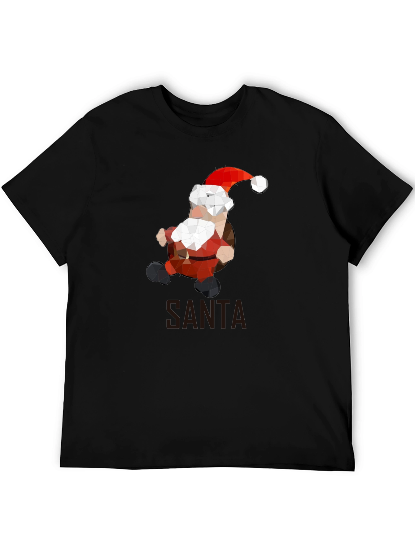 Geometric Santa T-Shirt - Holiday Style