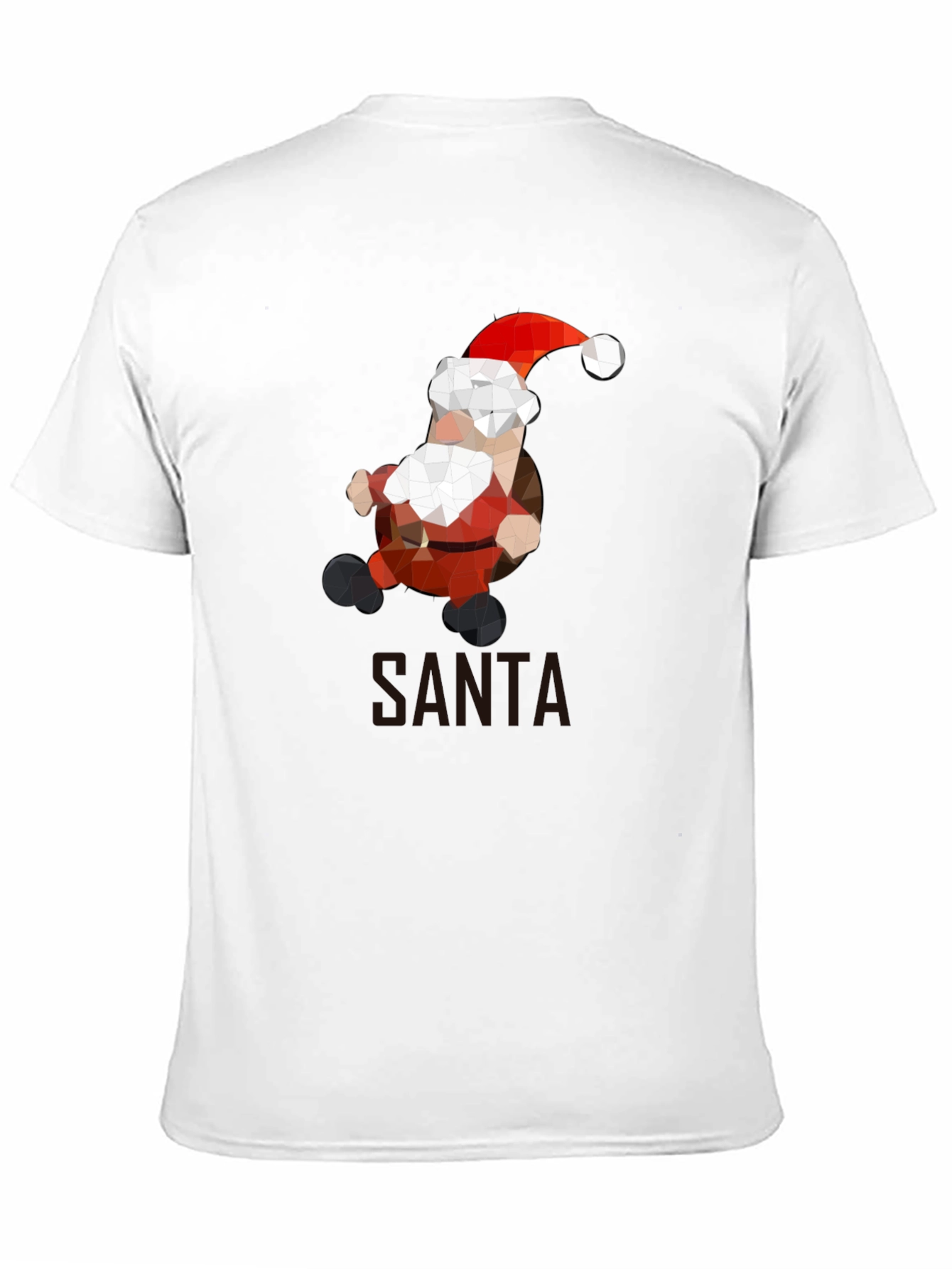 Geometric Santa T-Shirt - Holiday Style