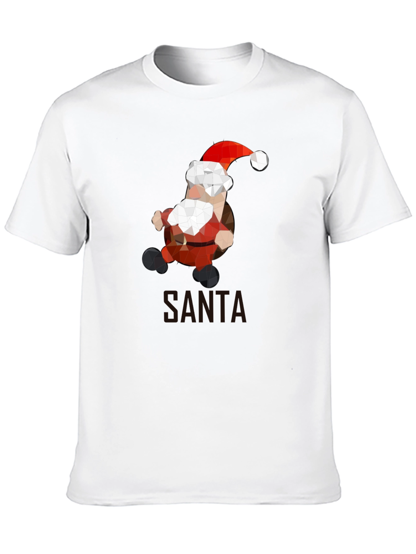 Geometric Santa T-Shirt - Holiday Style