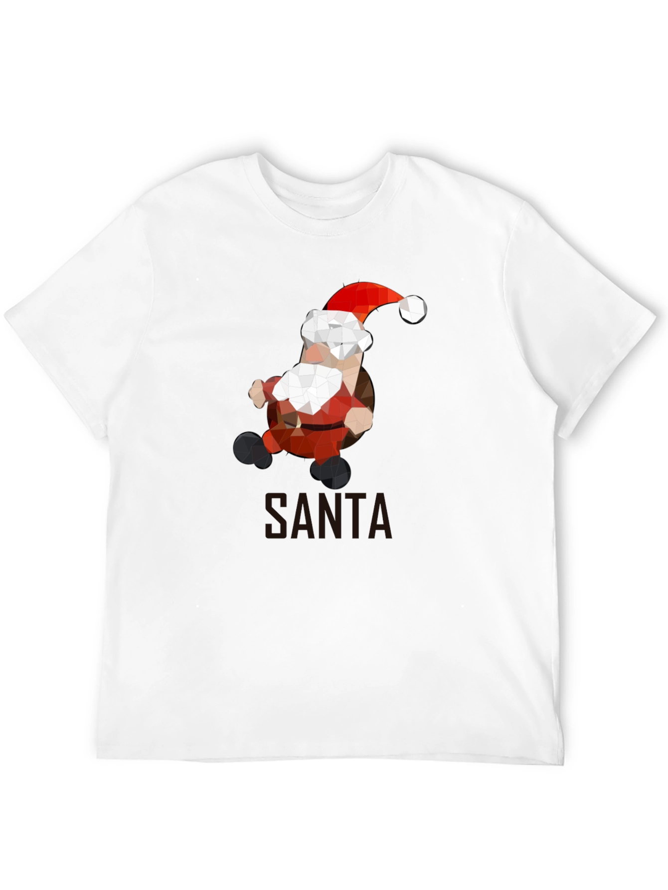 Geometric Santa T-Shirt - Holiday Style
