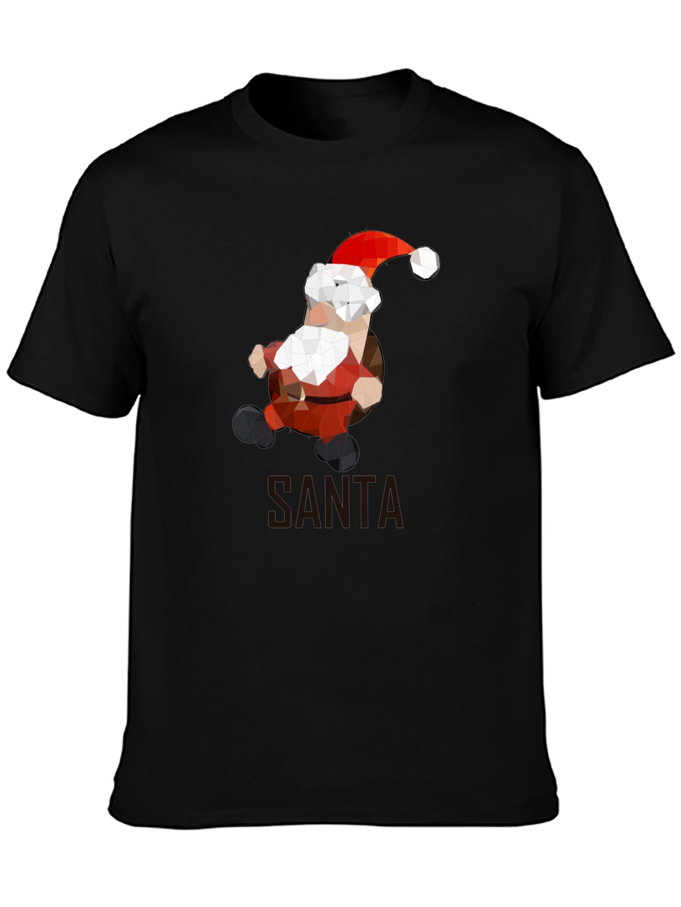 Geometric Santa T-Shirt - Holiday Style