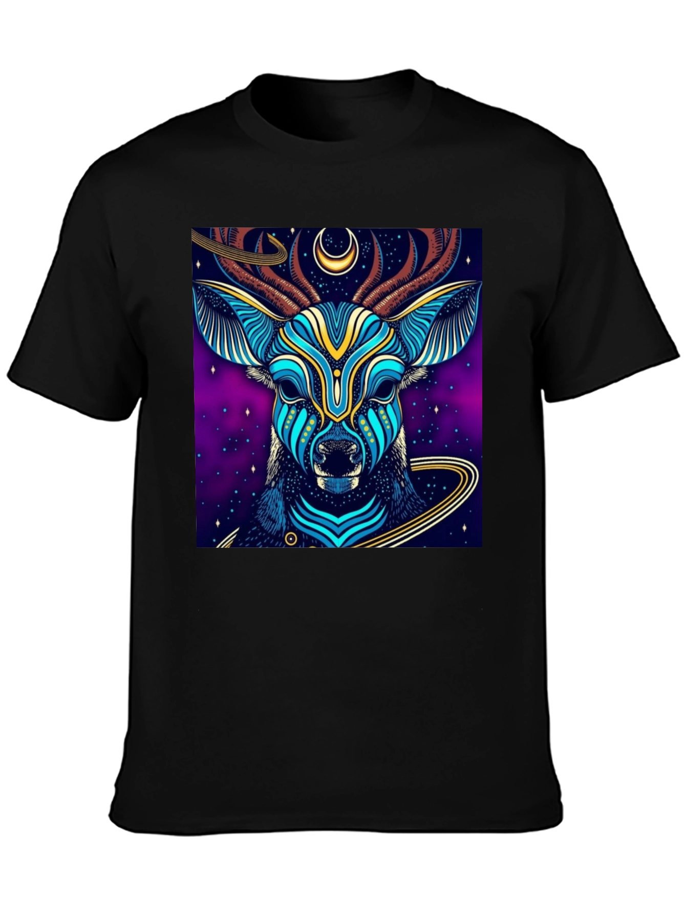 Mystic Deer Graphic Tee - Black