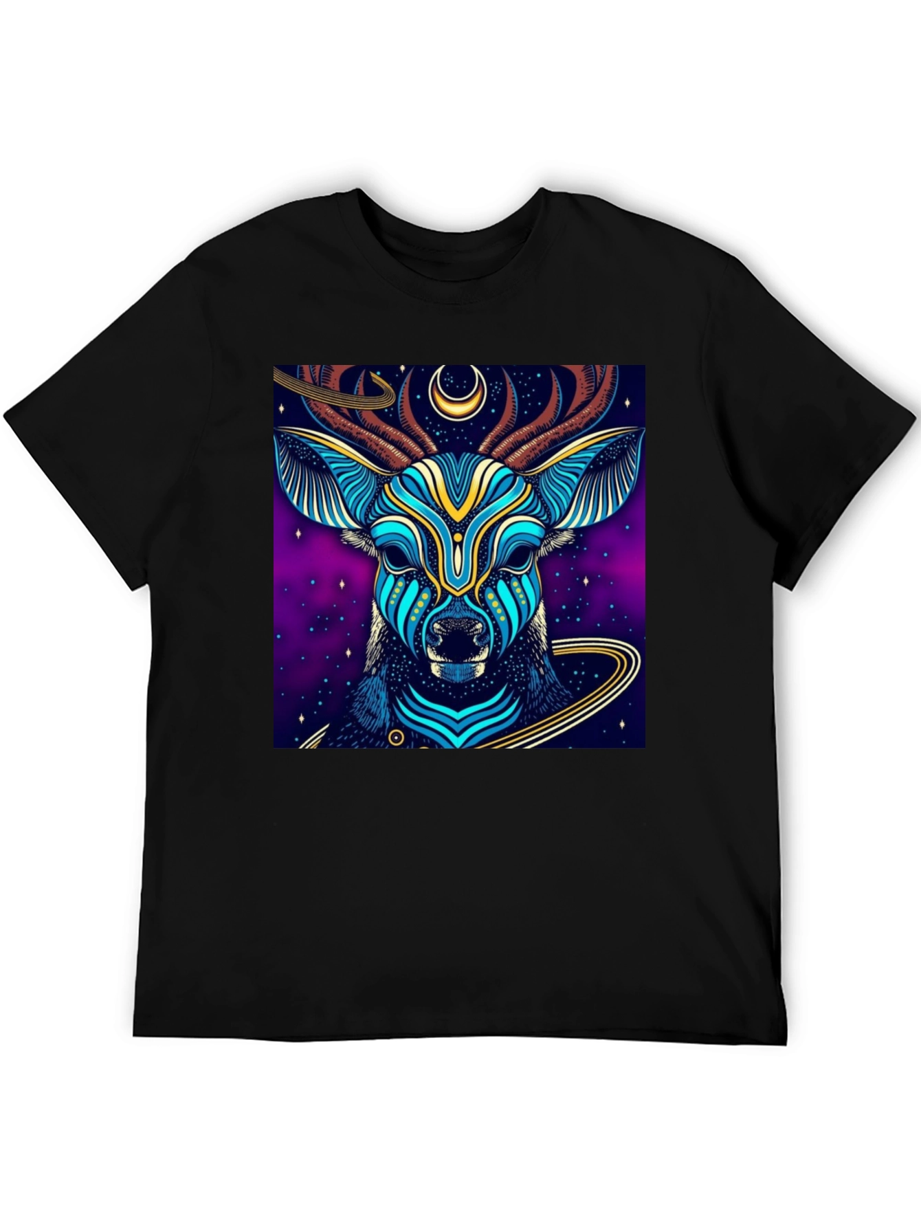 Mystic Deer Graphic Tee - Black