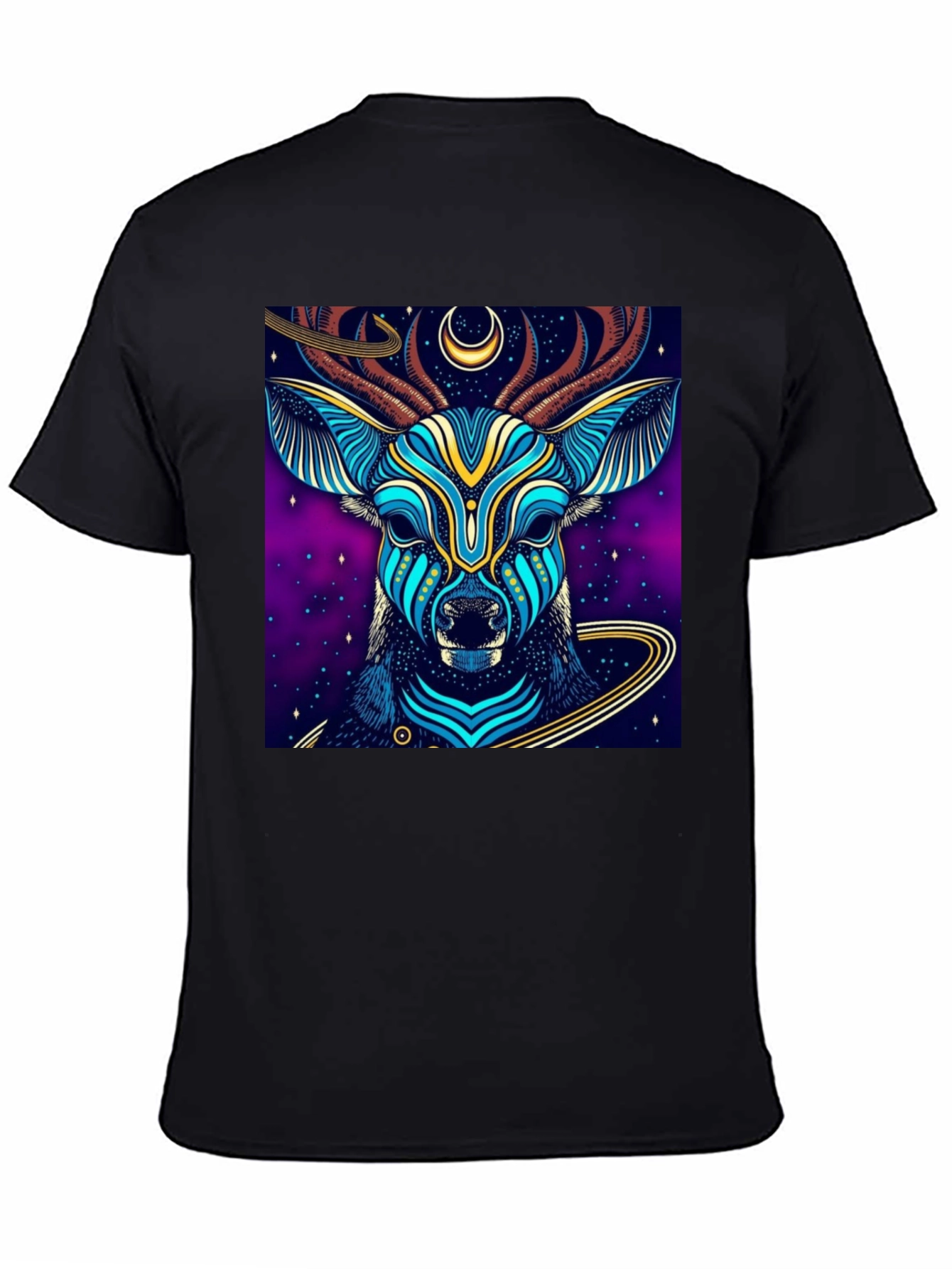 Mystic Deer Graphic Tee - Black