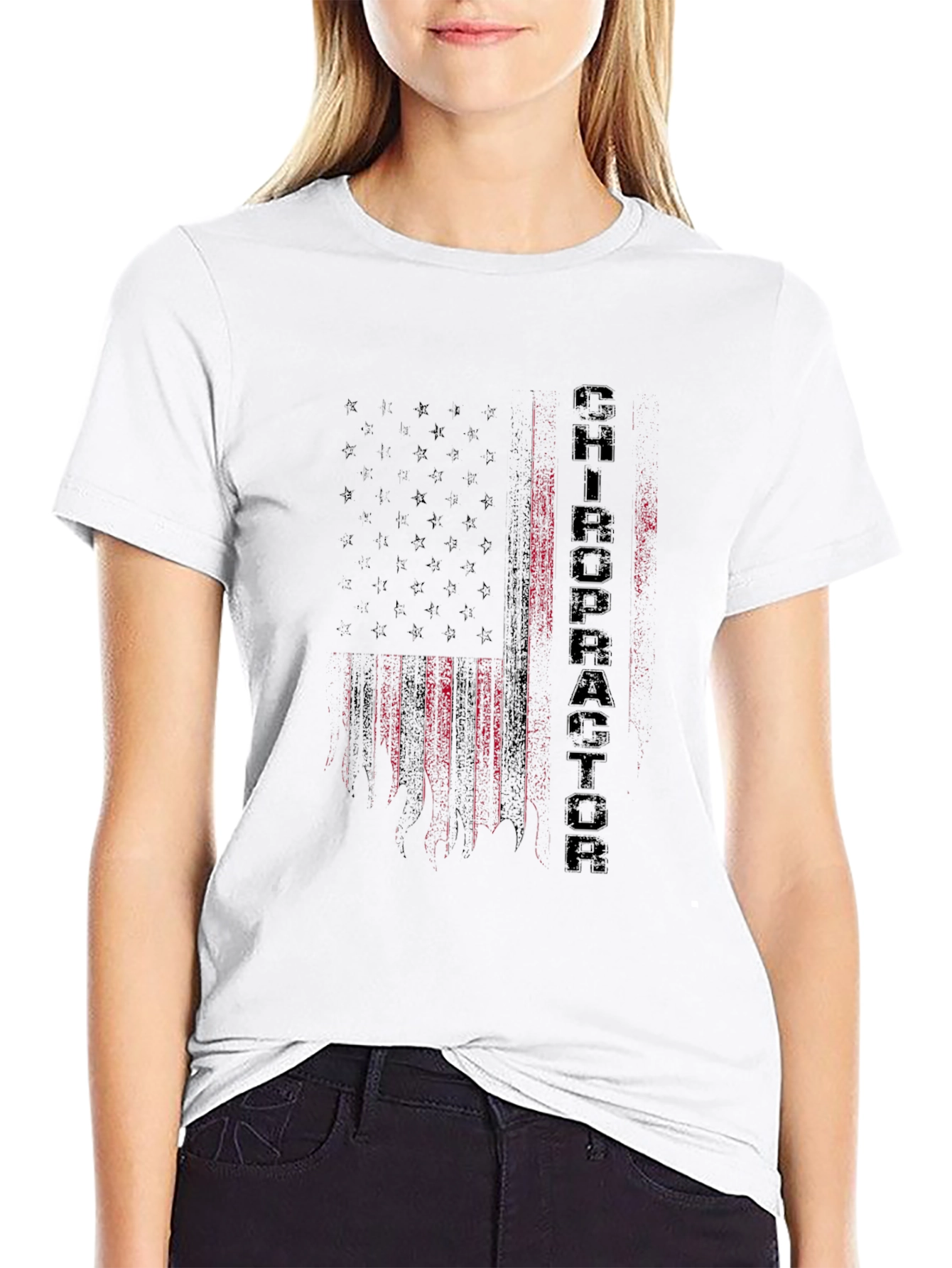 Chiropractor American Flag Graphic Tee
