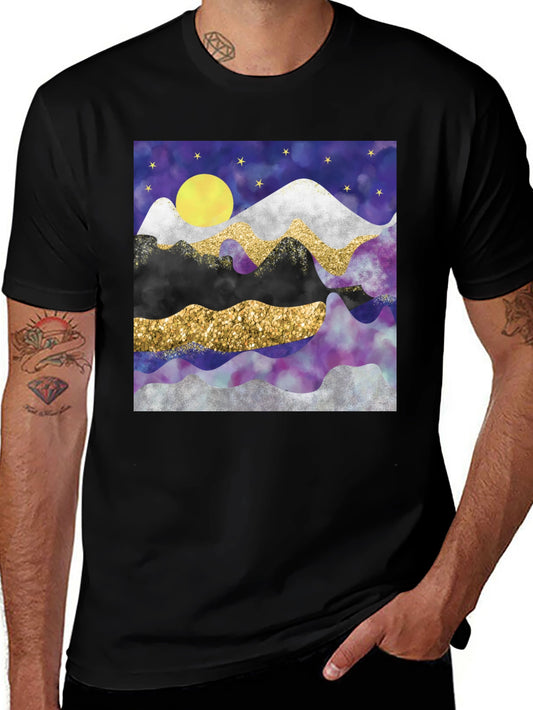Abstract Mountain & Moon Graphic Tee
