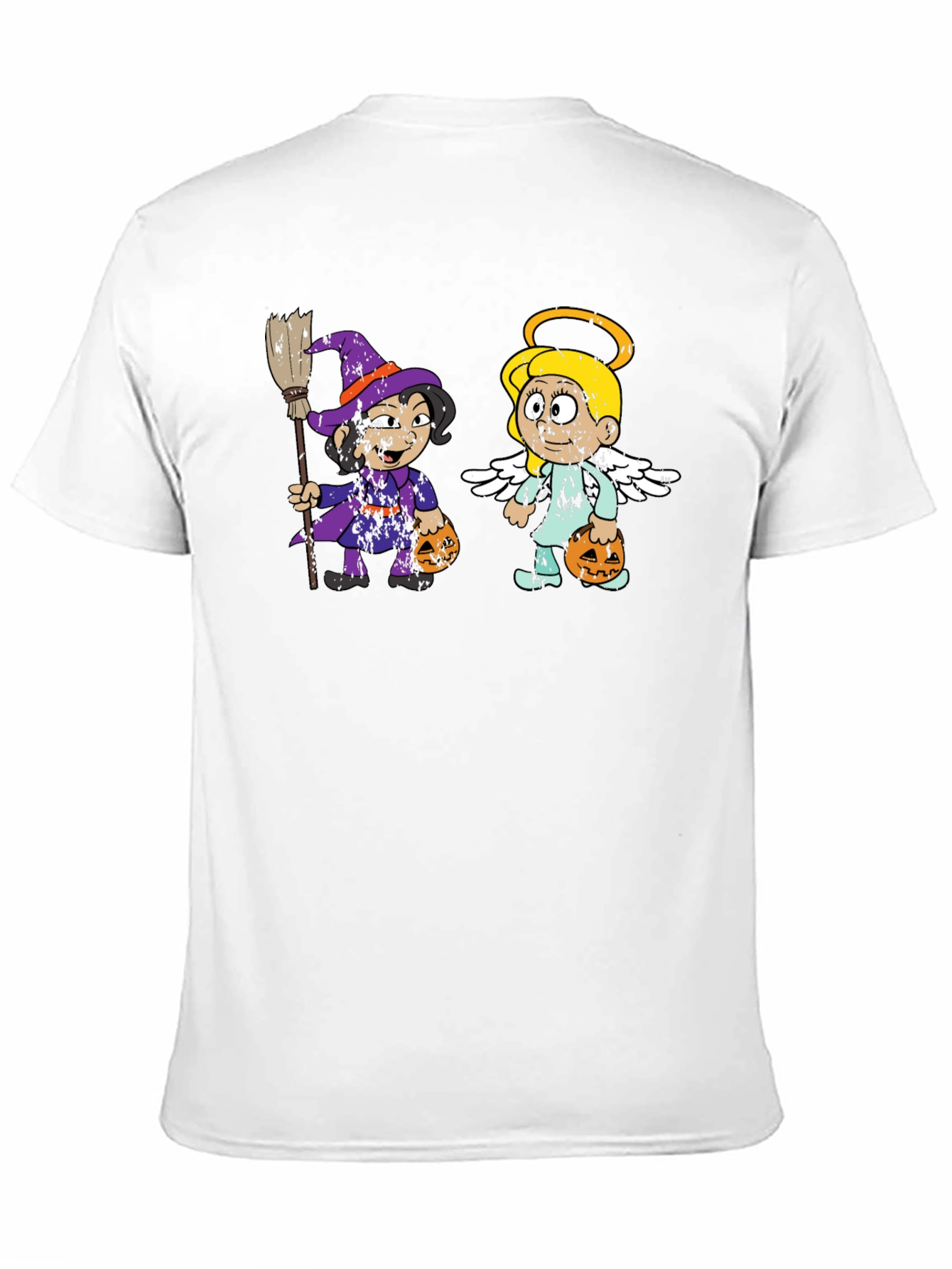 Halloween Cartoon Witch and Angel T-Shirt