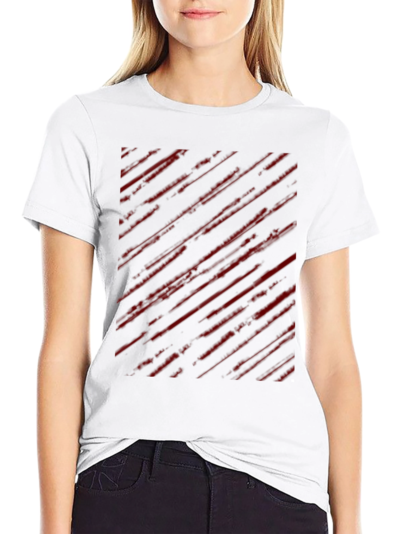 Edgy Striped Graphic Tee