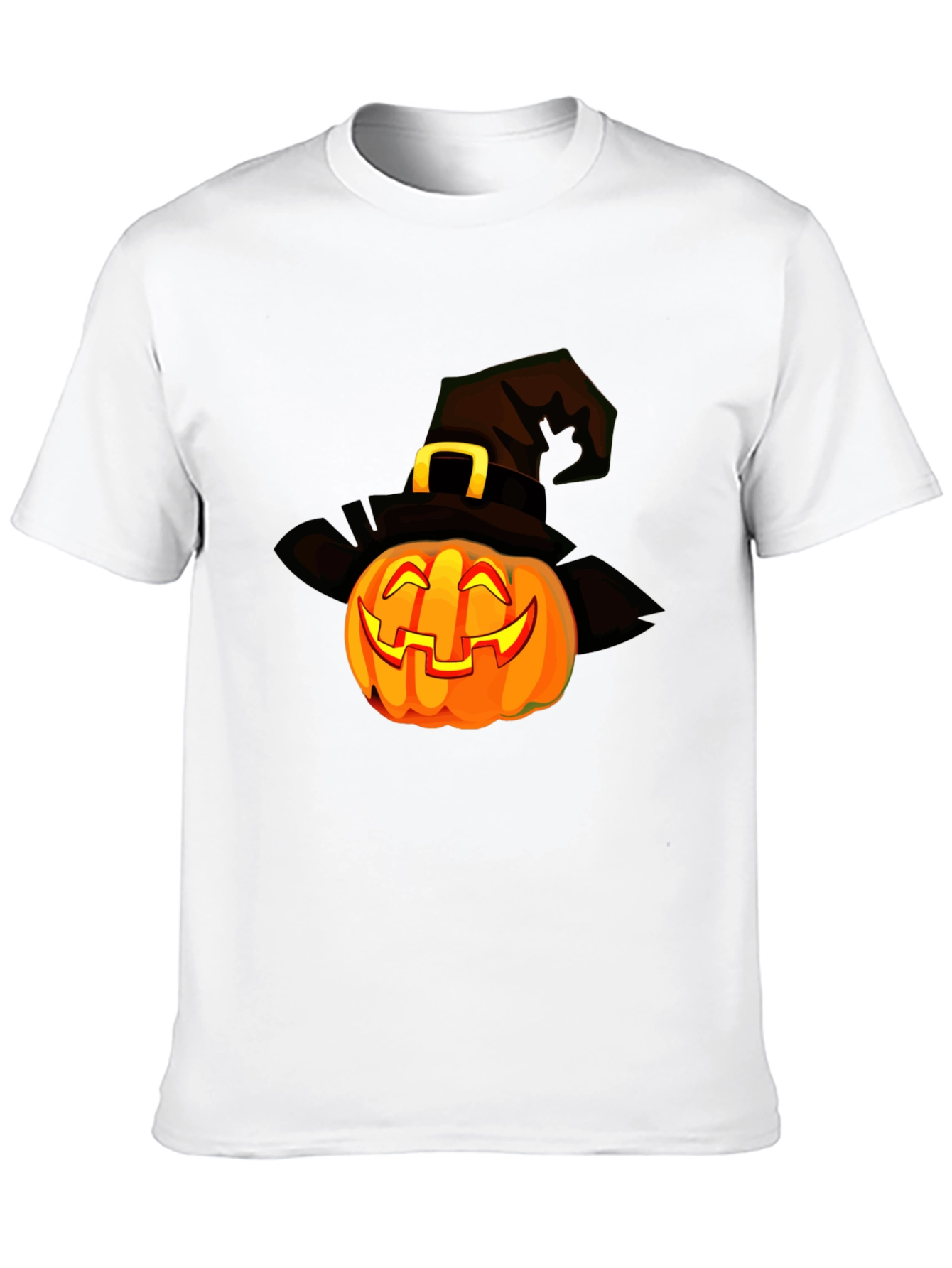 Halloween Pumpkin Witch Hat Graphic T-Shirt