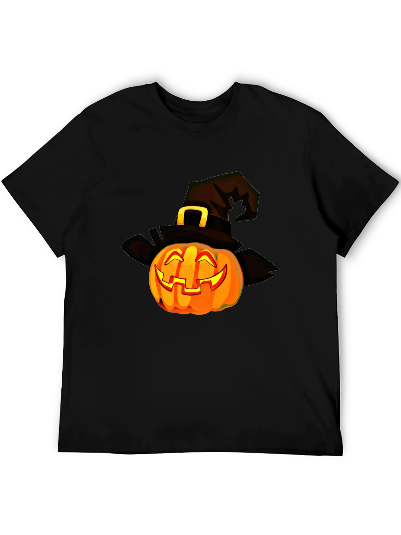 Halloween Pumpkin Witch Hat Graphic T-Shirt