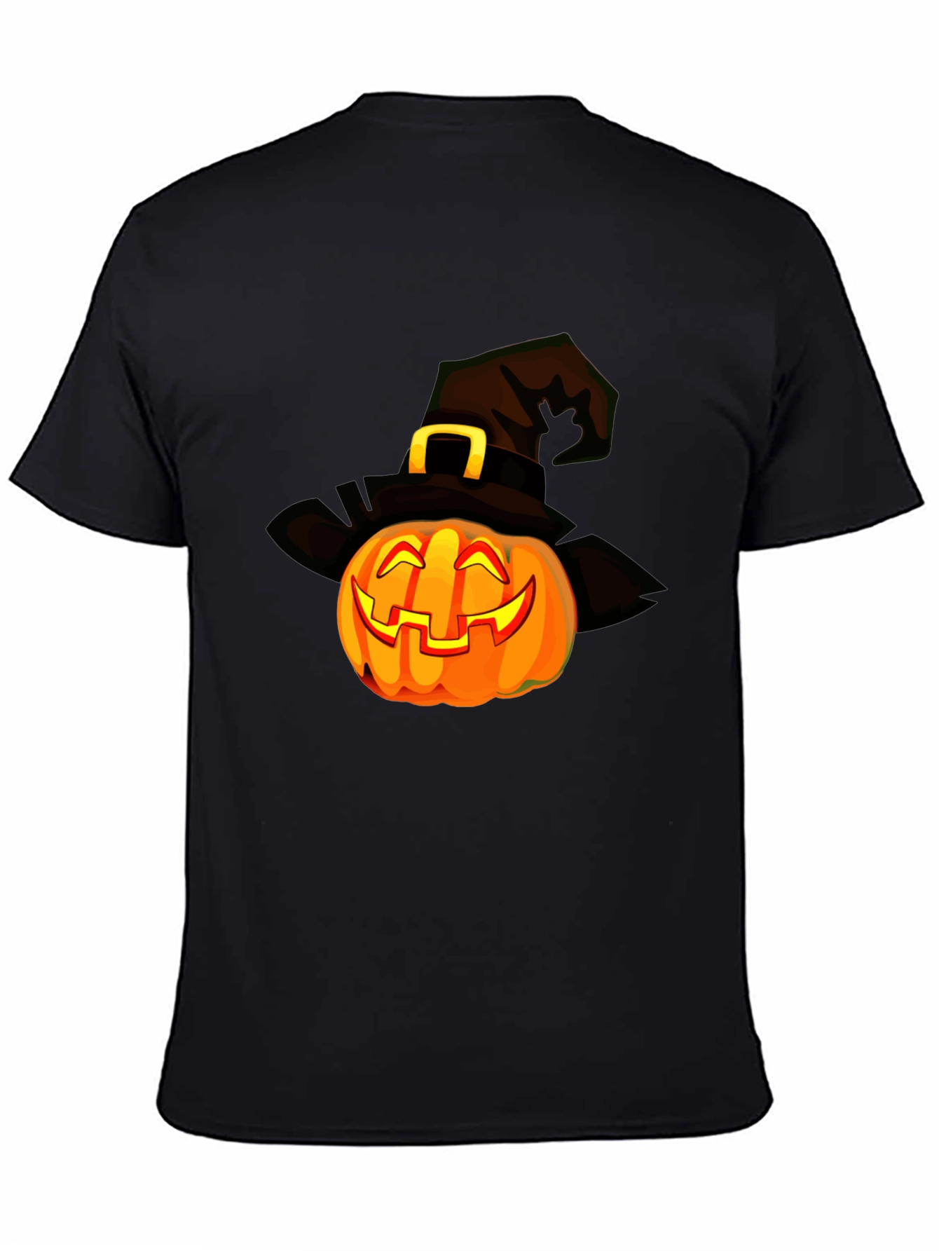 Halloween Pumpkin Witch Hat Graphic T-Shirt