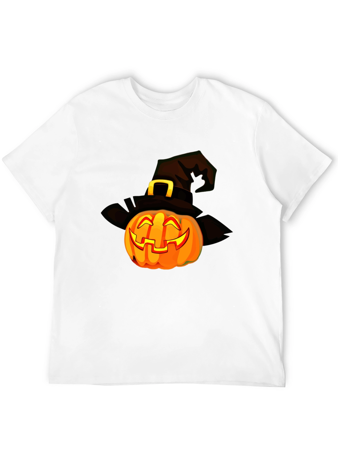 Halloween Pumpkin Witch Hat Graphic T-Shirt