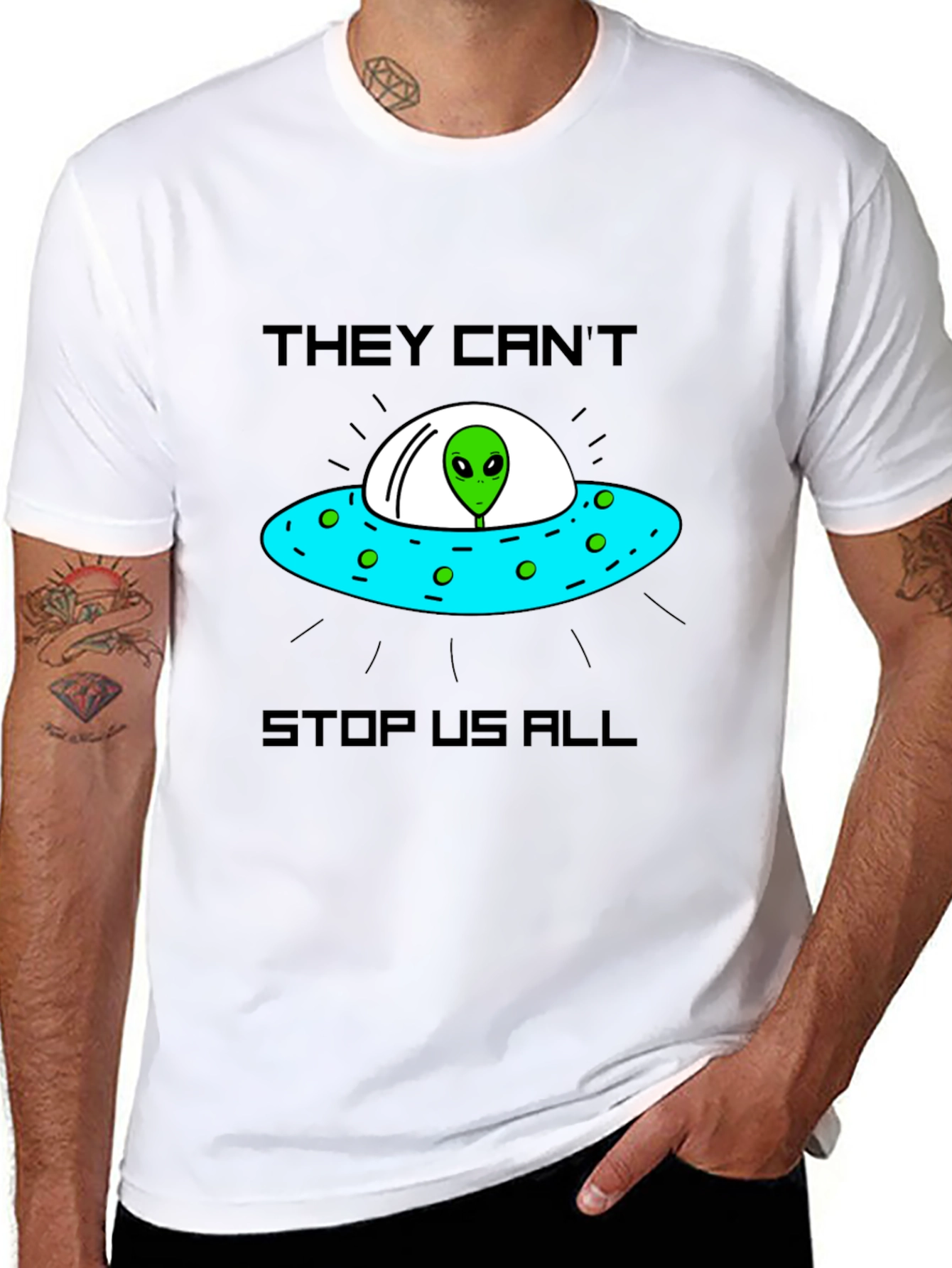 They Cant Stop Us Alien UFO T-Shirt