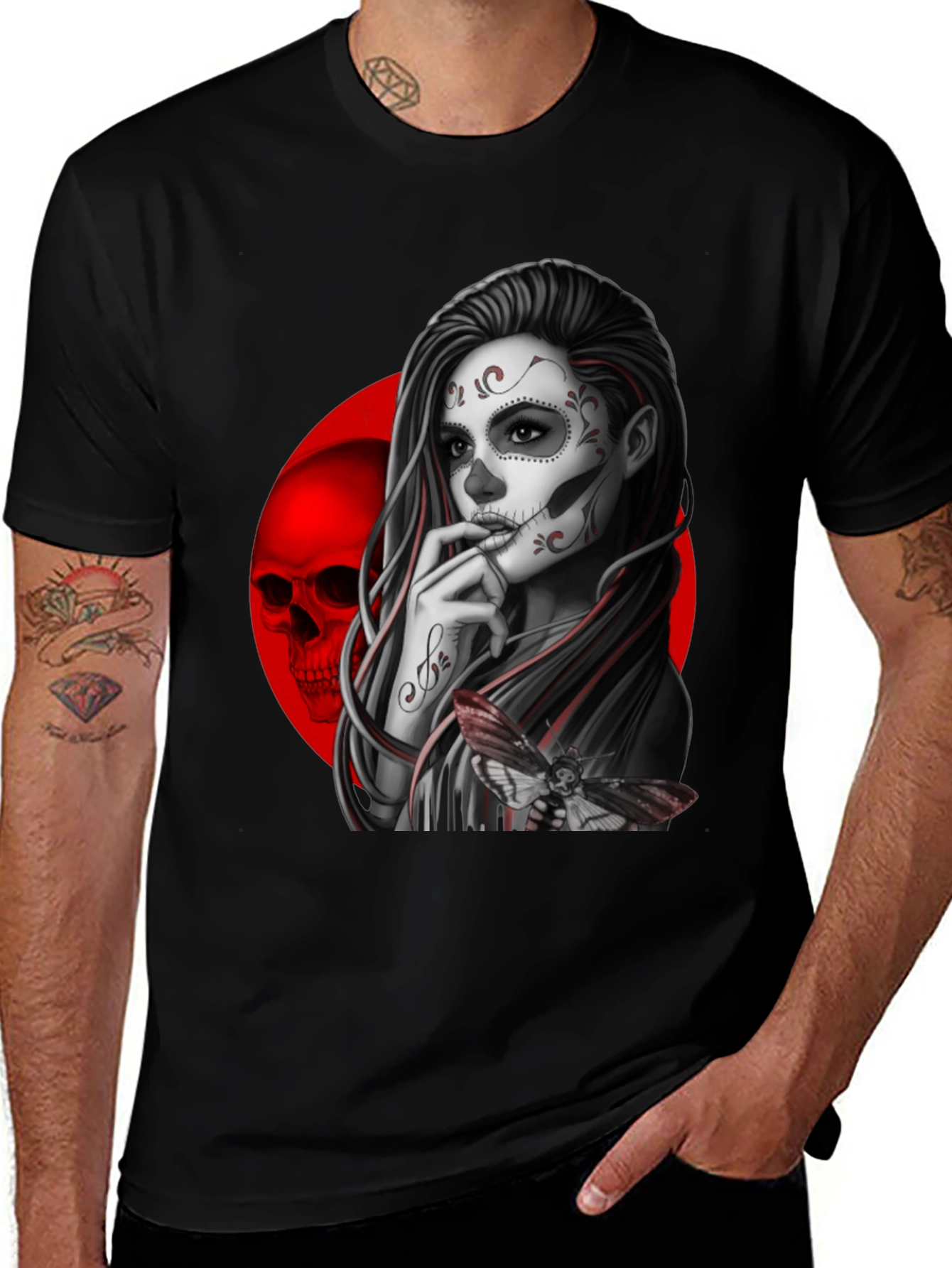 Day of the Dead Sugar Skull Girl Graphic Tee