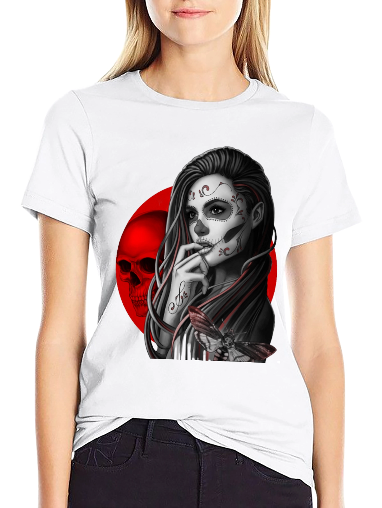 Day of the Dead Sugar Skull Girl Graphic Tee