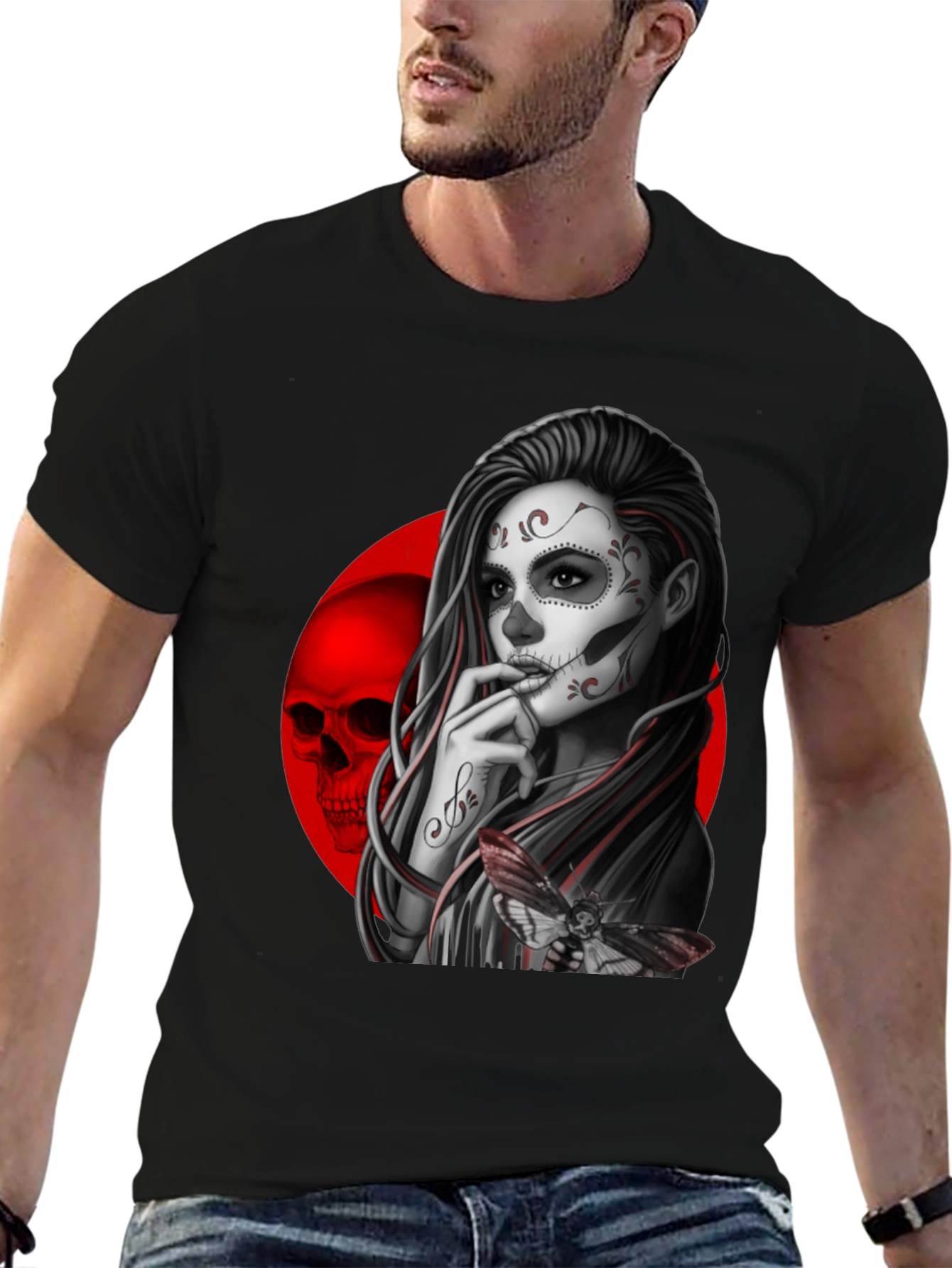 Day of the Dead Sugar Skull Girl Graphic Tee