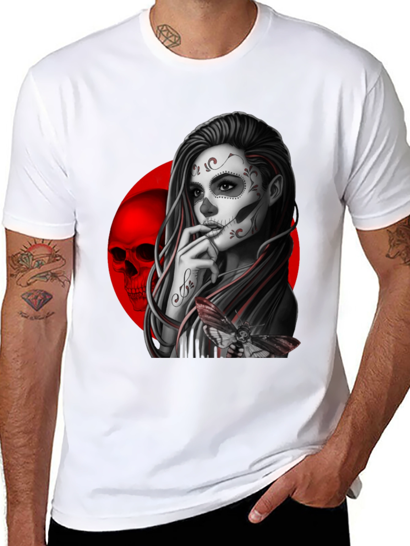 Day of the Dead Sugar Skull Girl Graphic Tee
