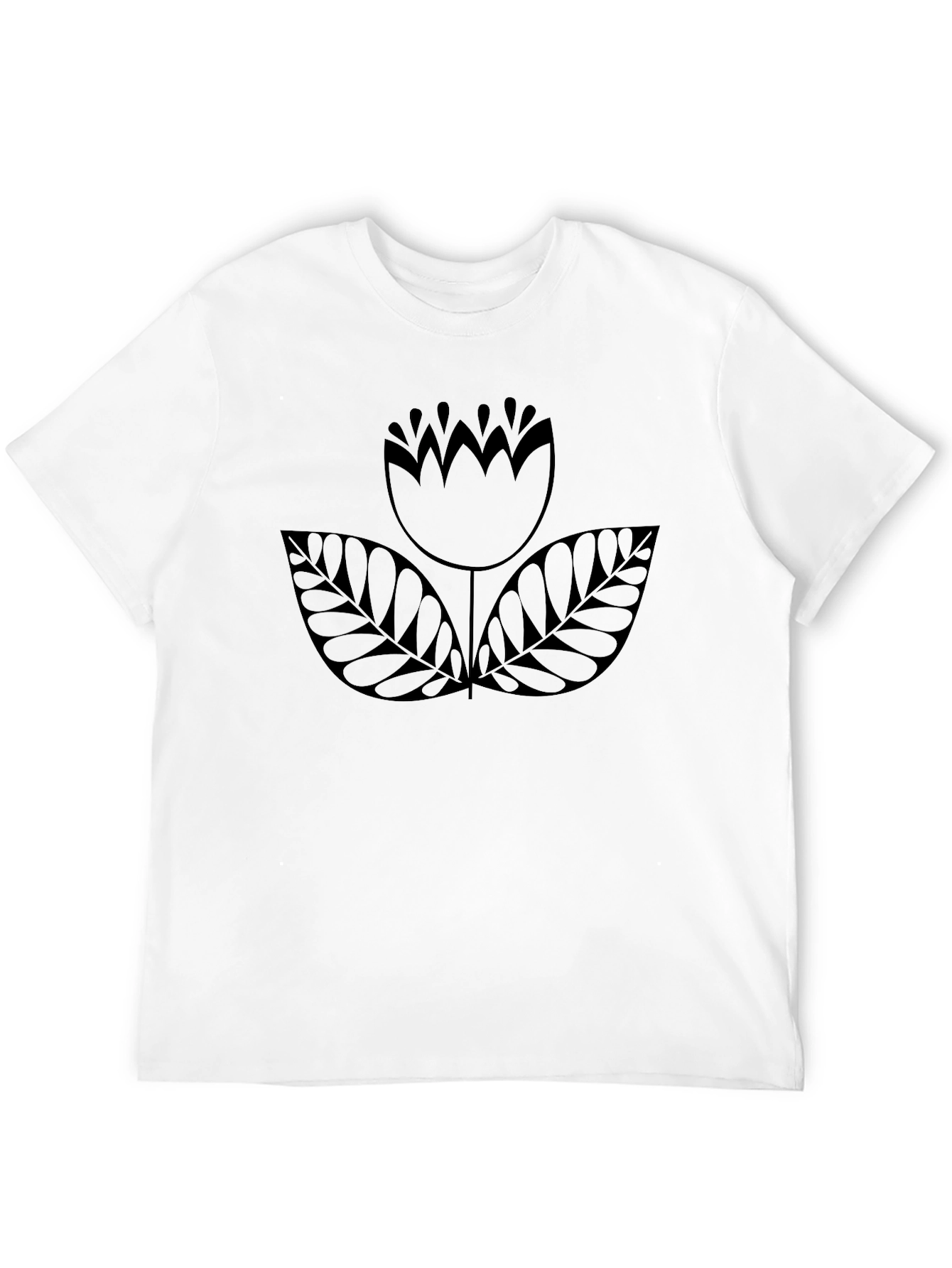 Black Floral Graphic Tee - Casual Style