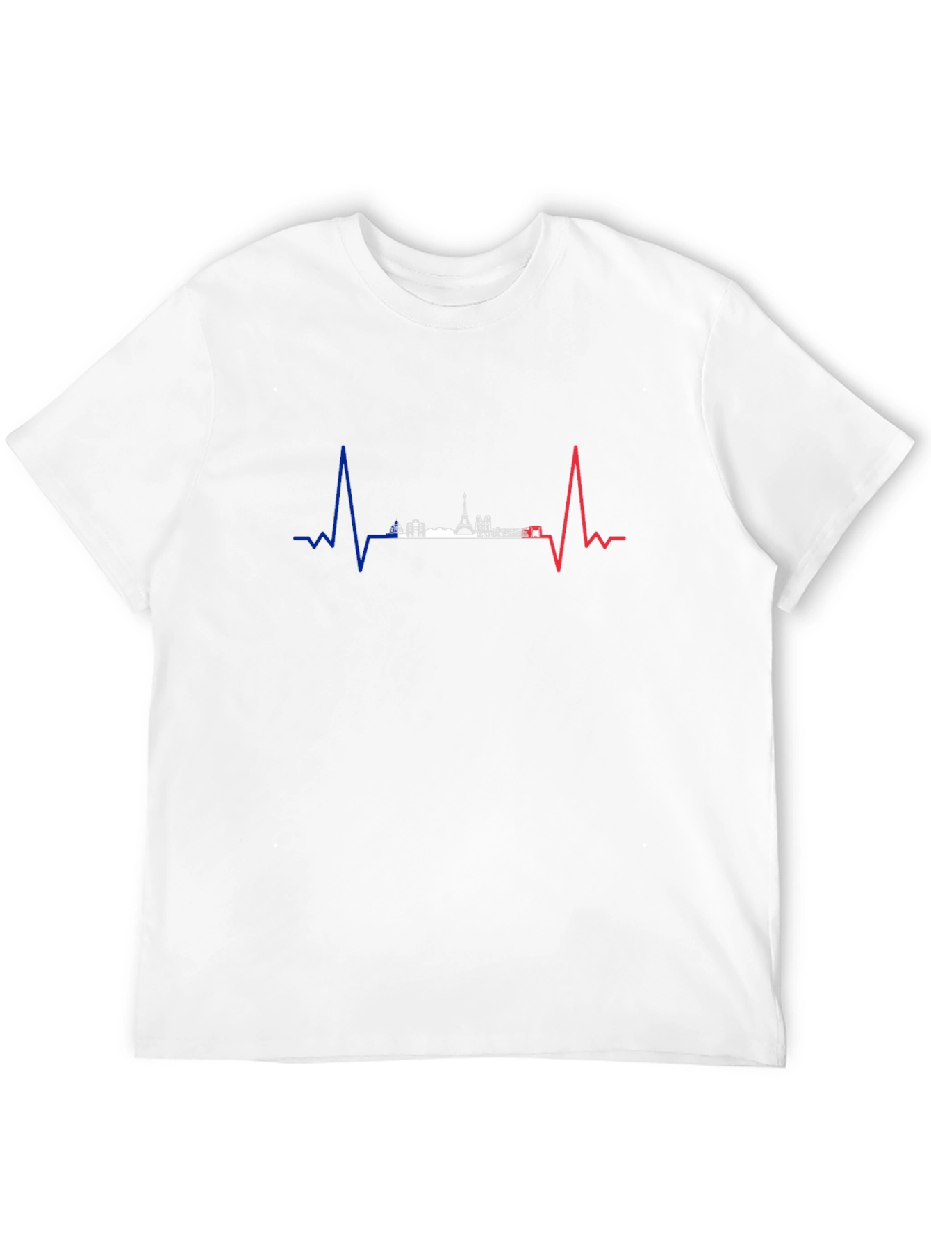 Paris Heartbeat Graphic Tee - Black Cotton T-Shirt
