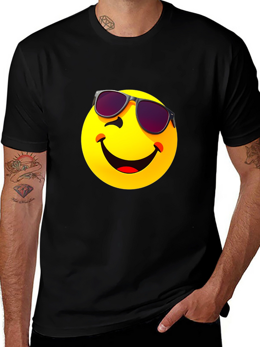 Cool Emoji Graphic T-Shirt - Black