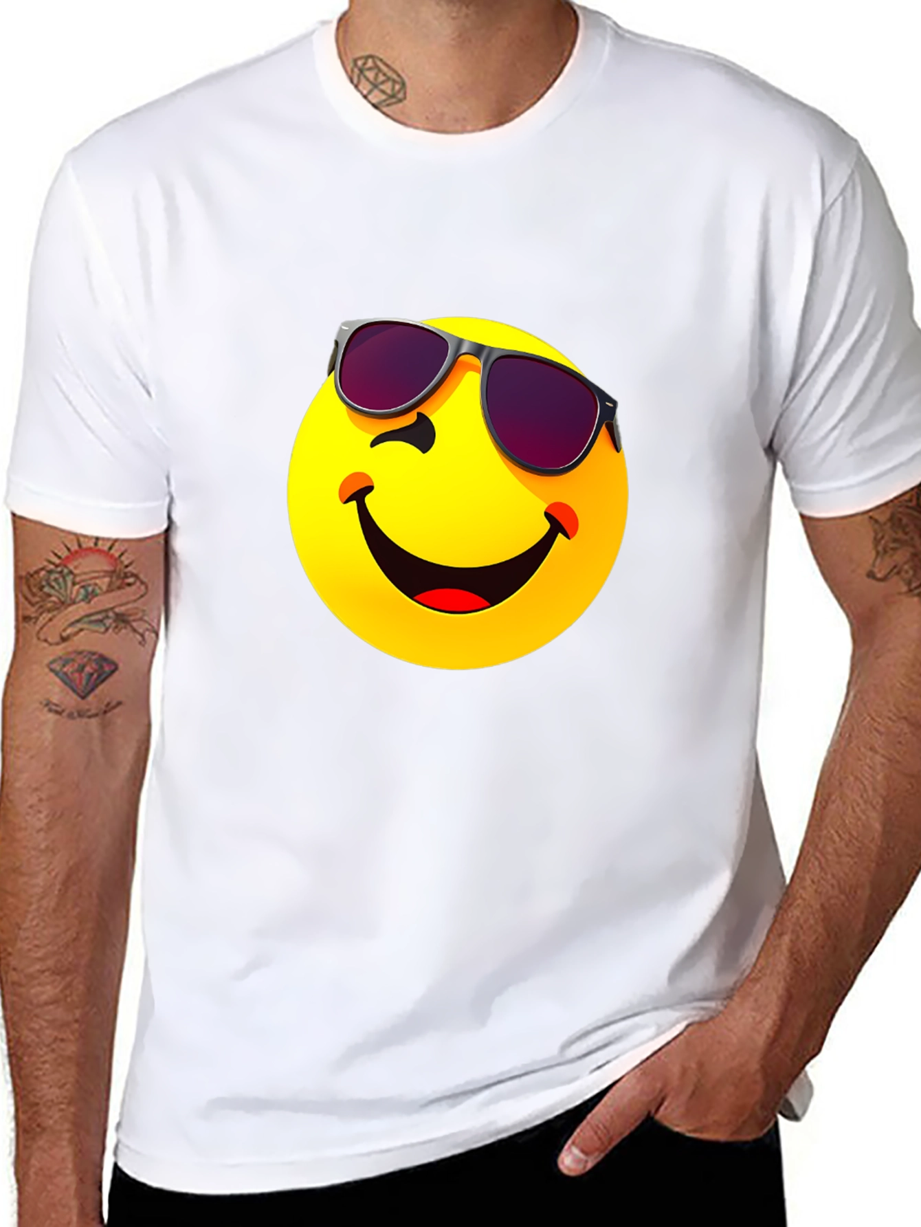Cool Emoji Graphic T-Shirt - Black