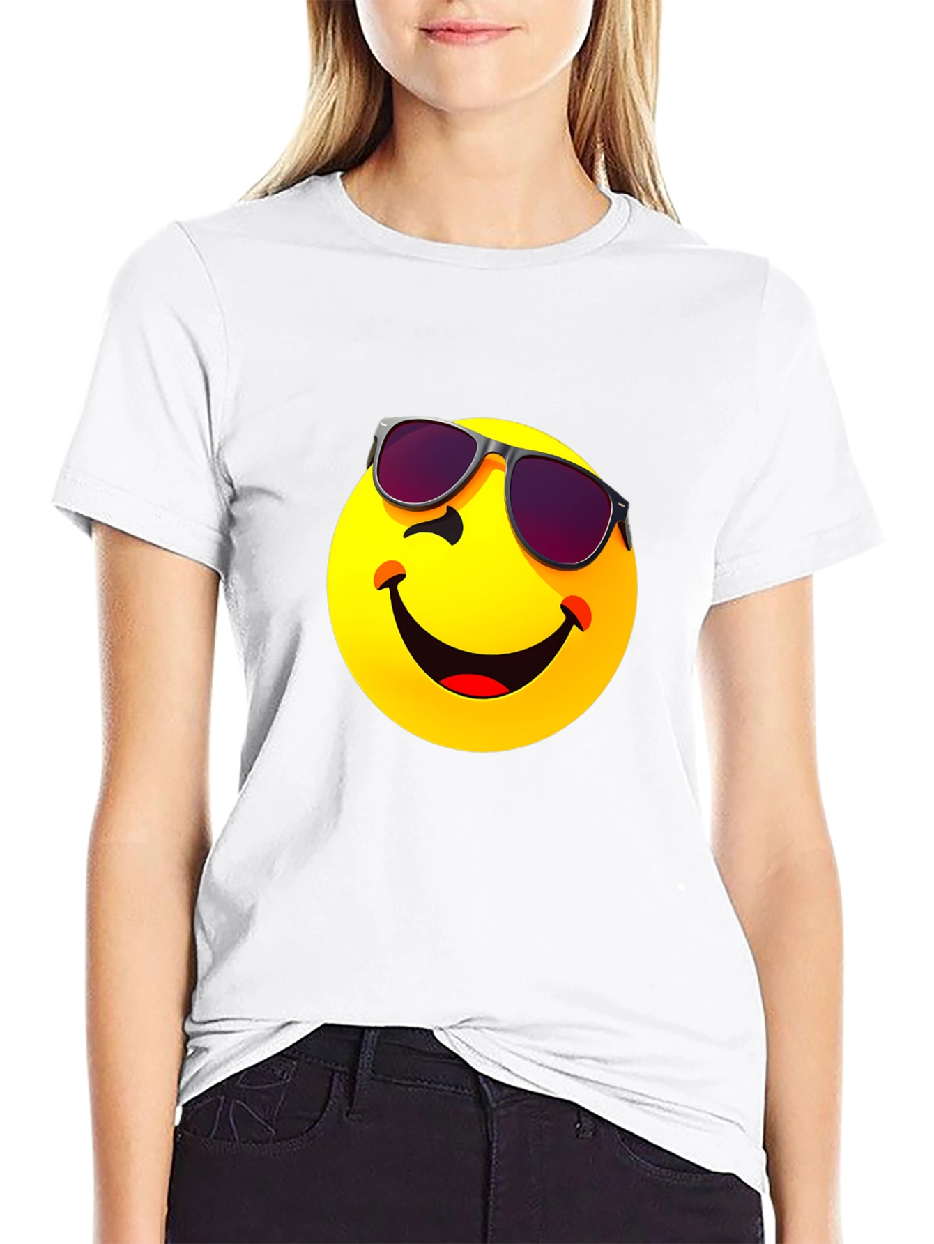Cool Emoji Graphic T-Shirt - Black
