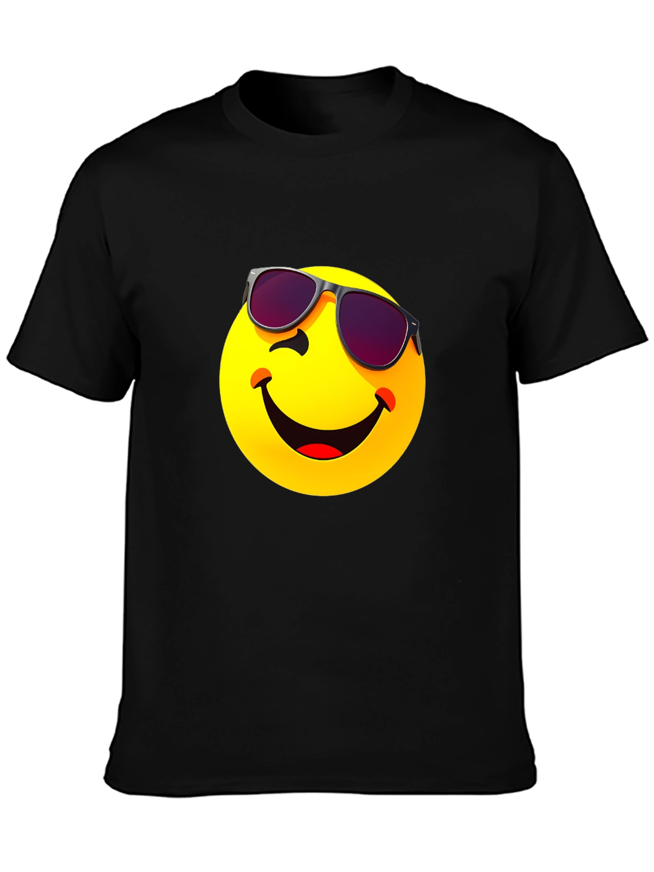 Cool Emoji Graphic T-Shirt - Black