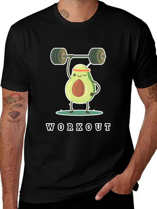 Avocado Workout Black T-Shirt