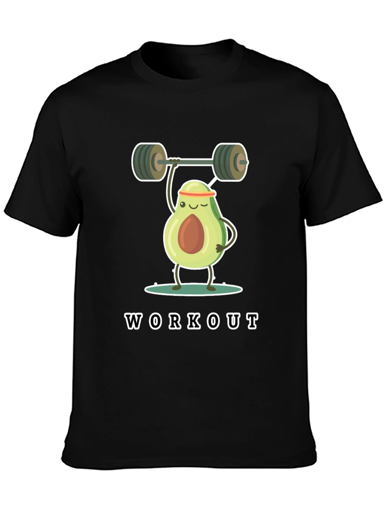 Avocado Workout Black T-Shirt