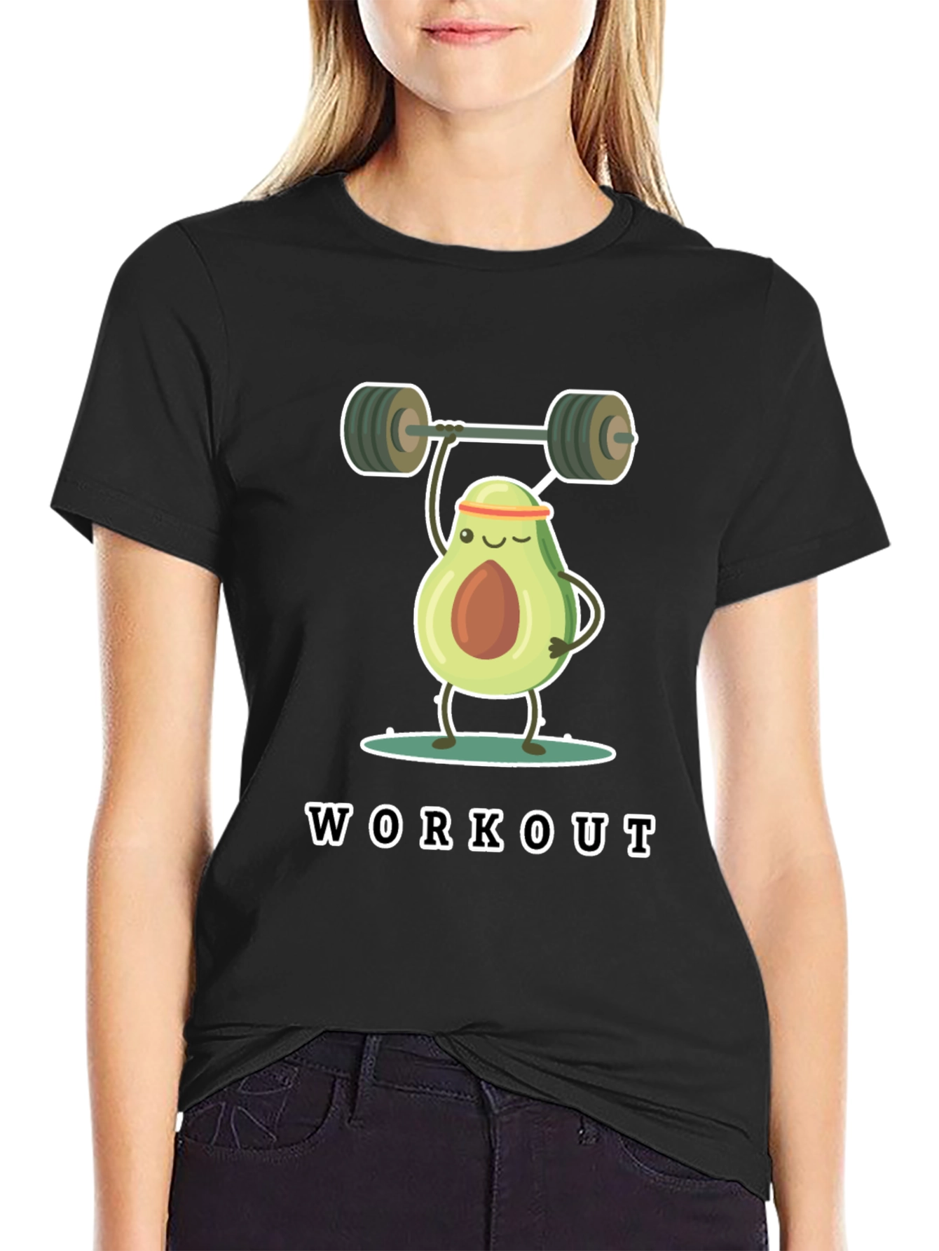 Avocado Workout Black T-Shirt