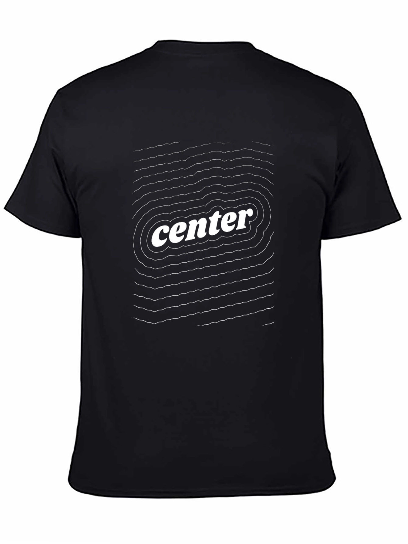 Center Graphic Tee - Black Modern Design