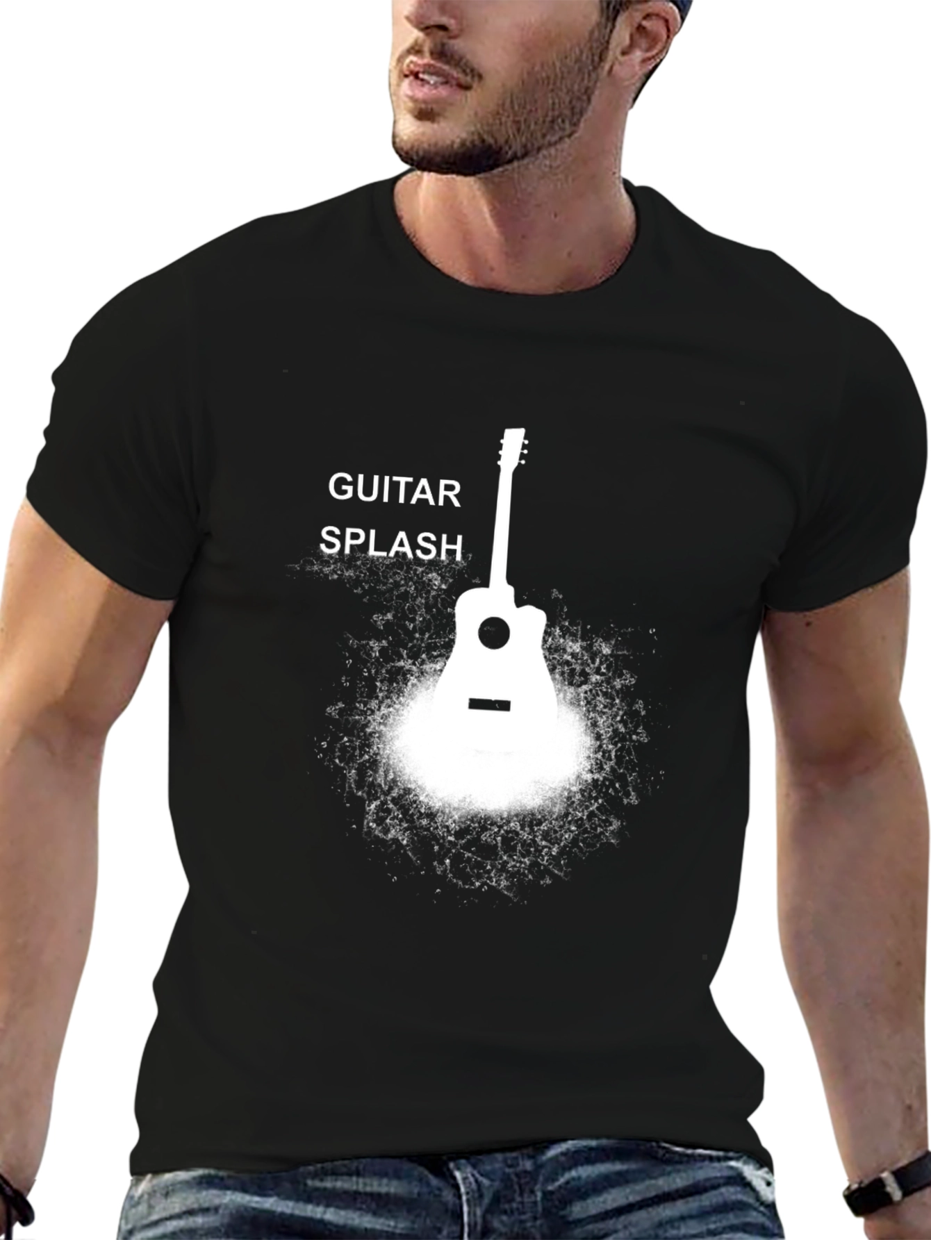 Guitar Splash Black T-Shirt