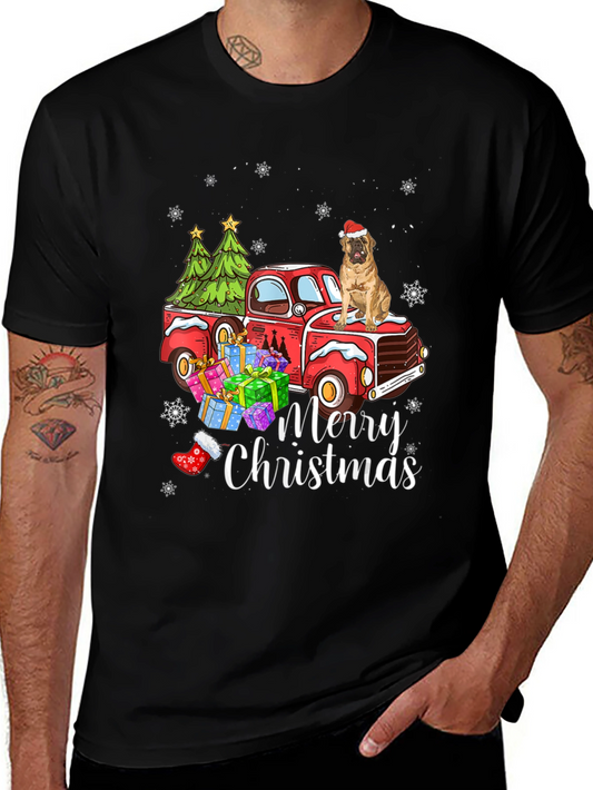 Merry Christmas Dog Truck T-Shirt