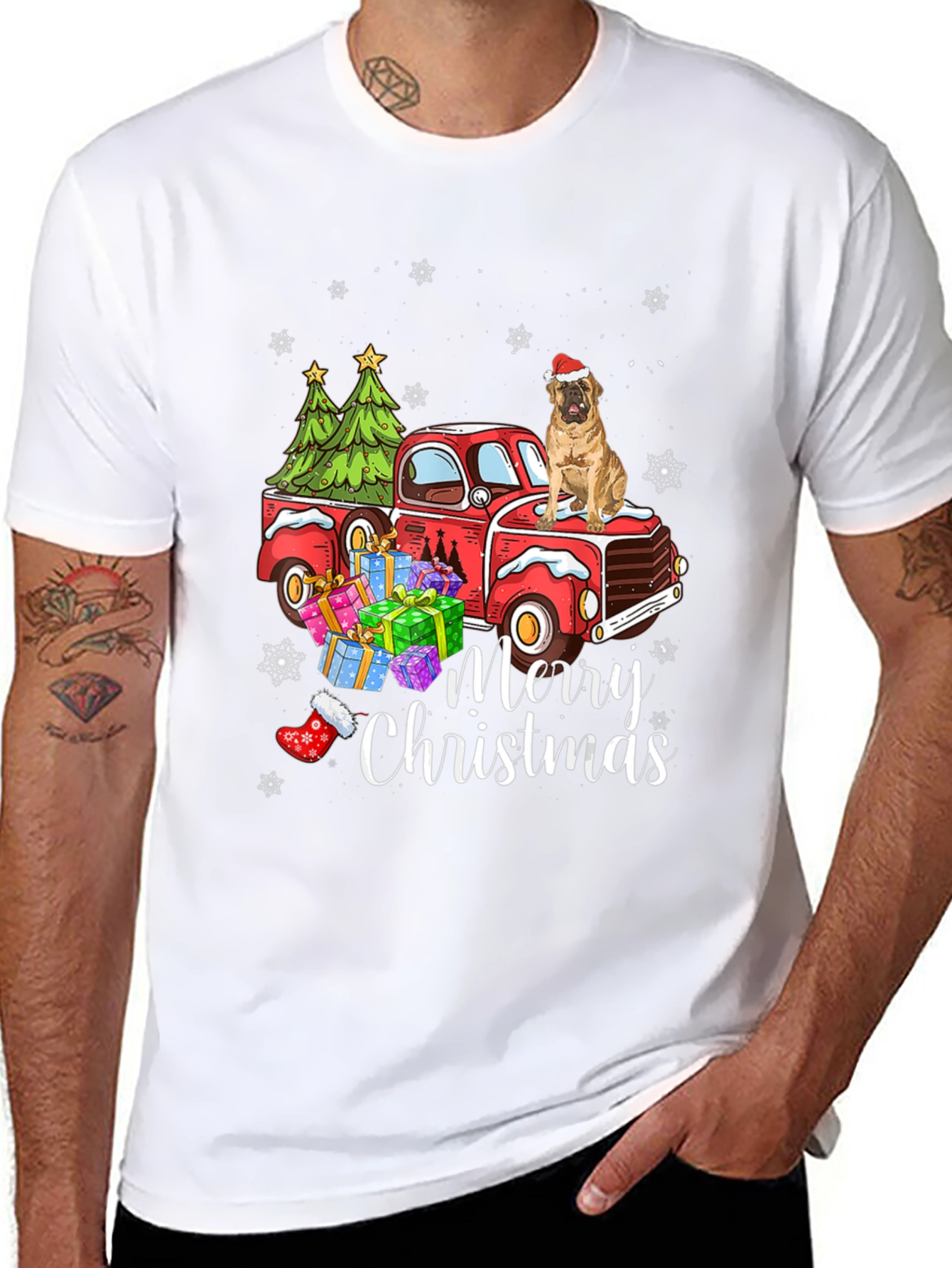 Merry Christmas Dog Truck T-Shirt
