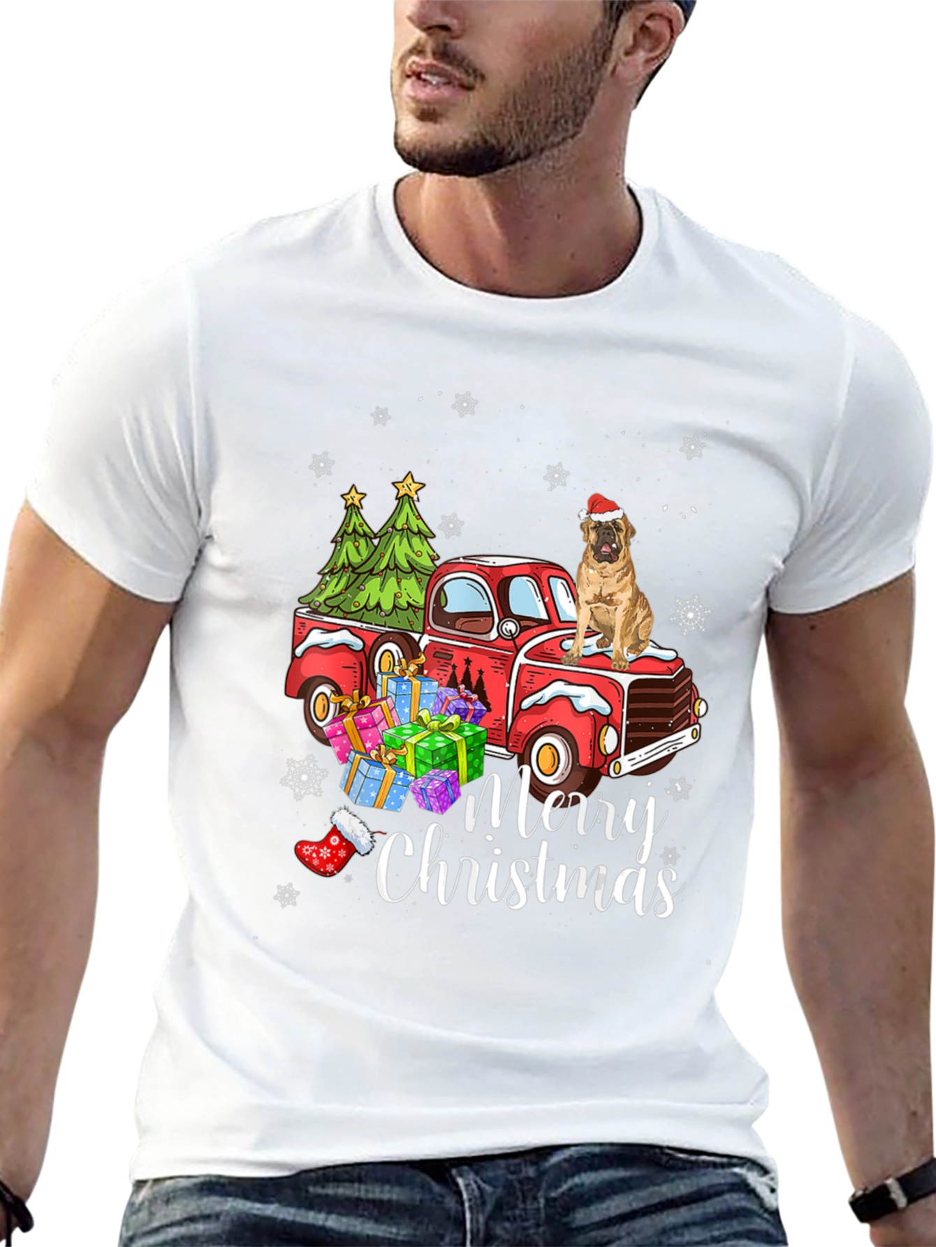 Merry Christmas Dog Truck T-Shirt
