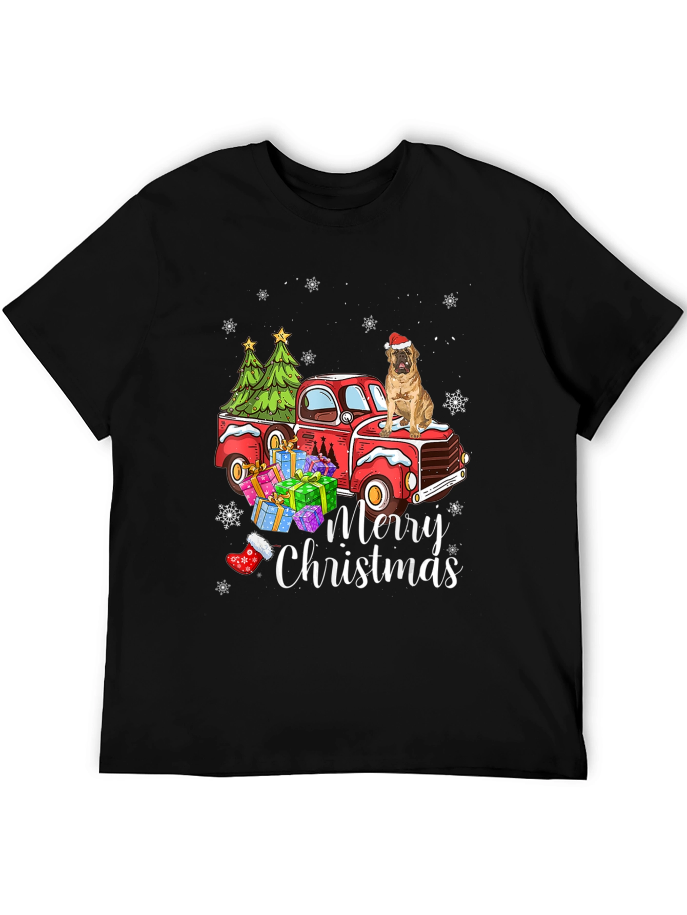 Merry Christmas Dog Truck T-Shirt