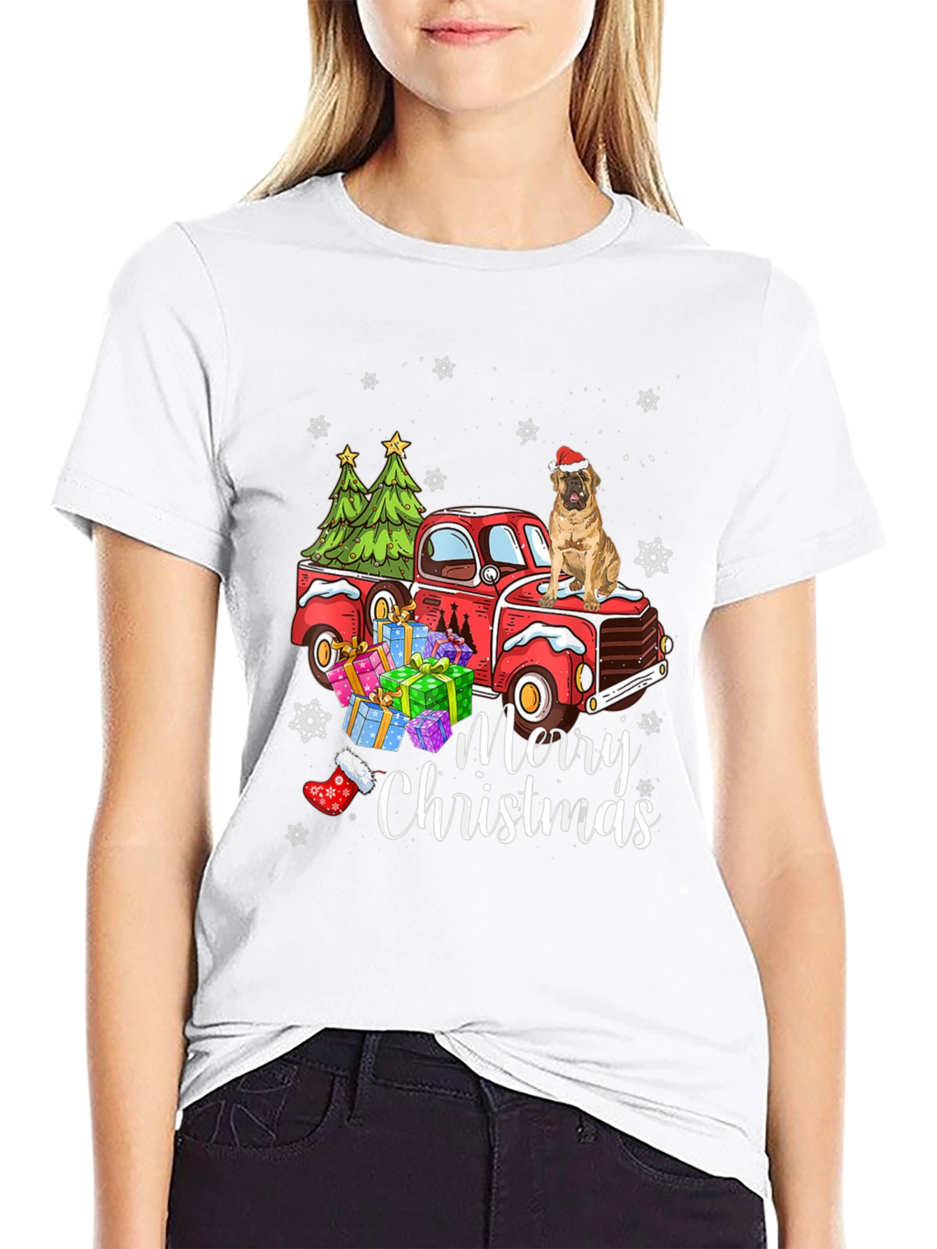 Merry Christmas Dog Truck T-Shirt